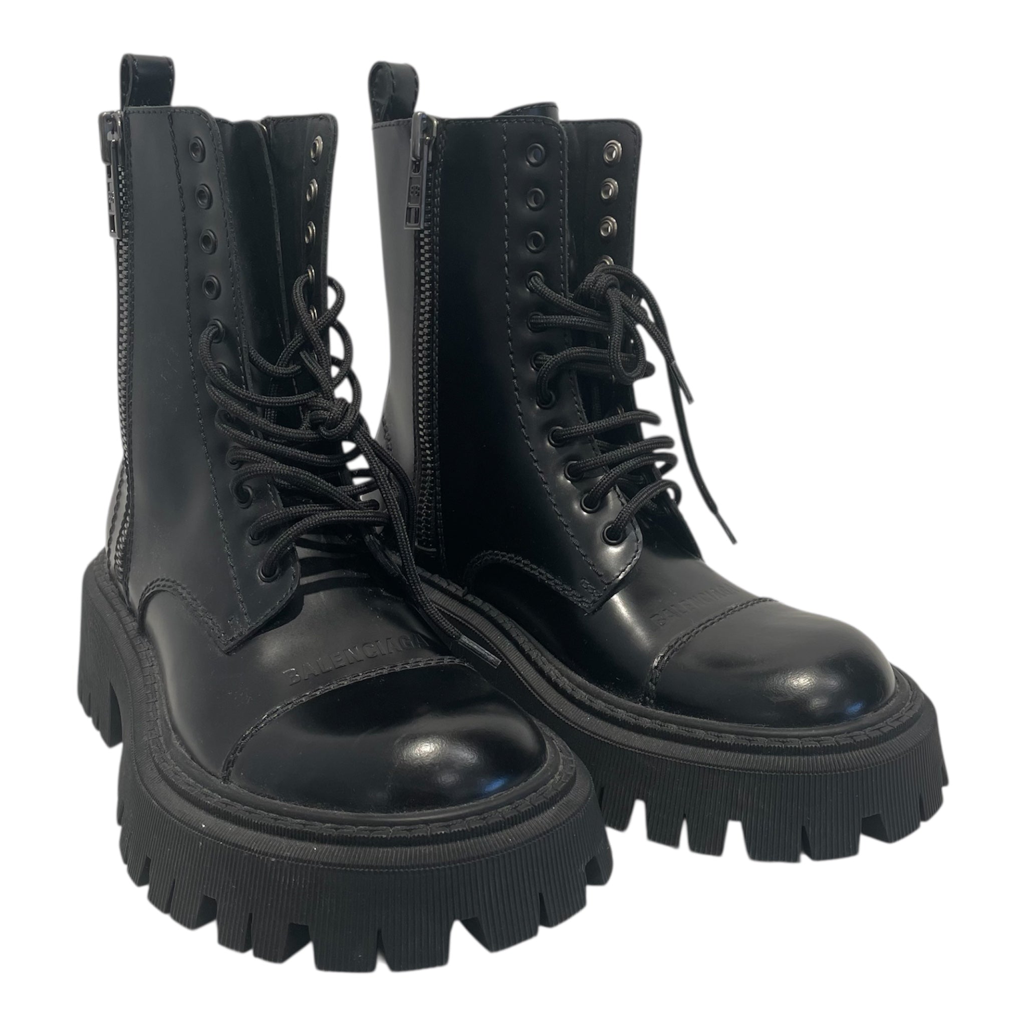 BALENCIAGA/Boots/EU 35/Leather/BLK/Tractor Boots view 1