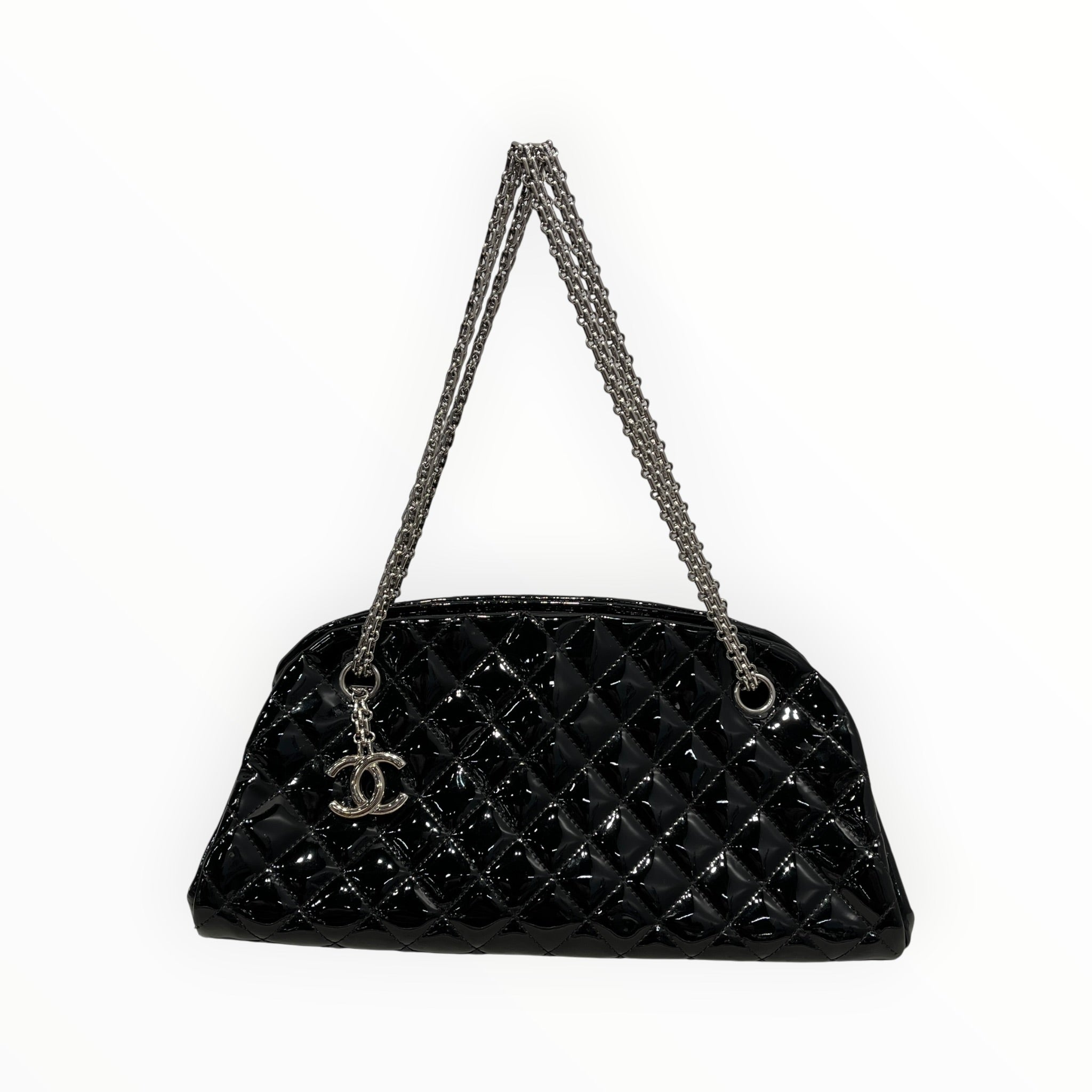 CHANEL/Bag/Leather/BLK/patent just mademoiselle quilt view 1