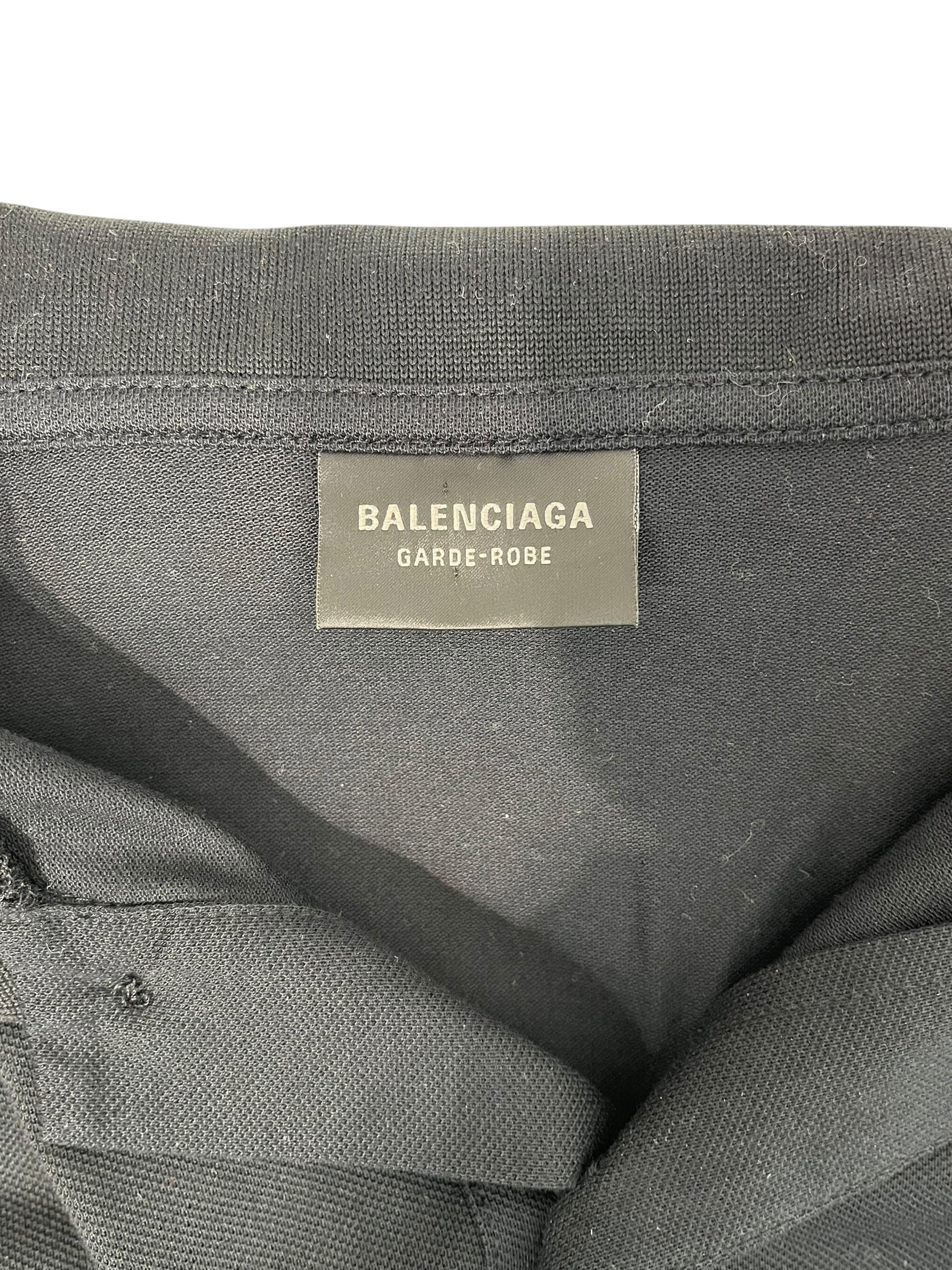 BALENCIAGA/Polo Shirt/4/Cotton/BLK/COLLAR GARDEROPE LOGO TEE view 3