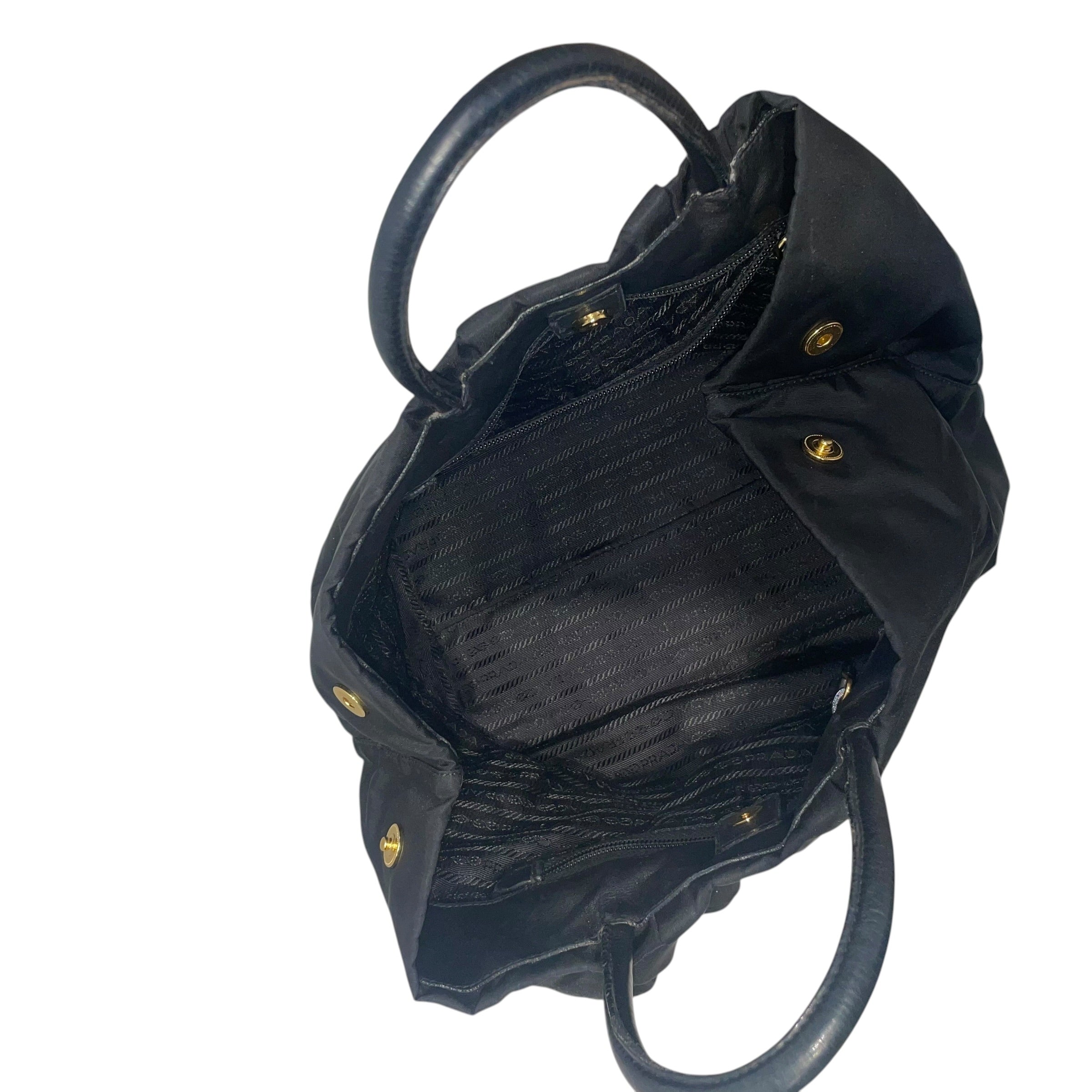 PRADA/Hand Bag/Nylon/BLK/floral view 5