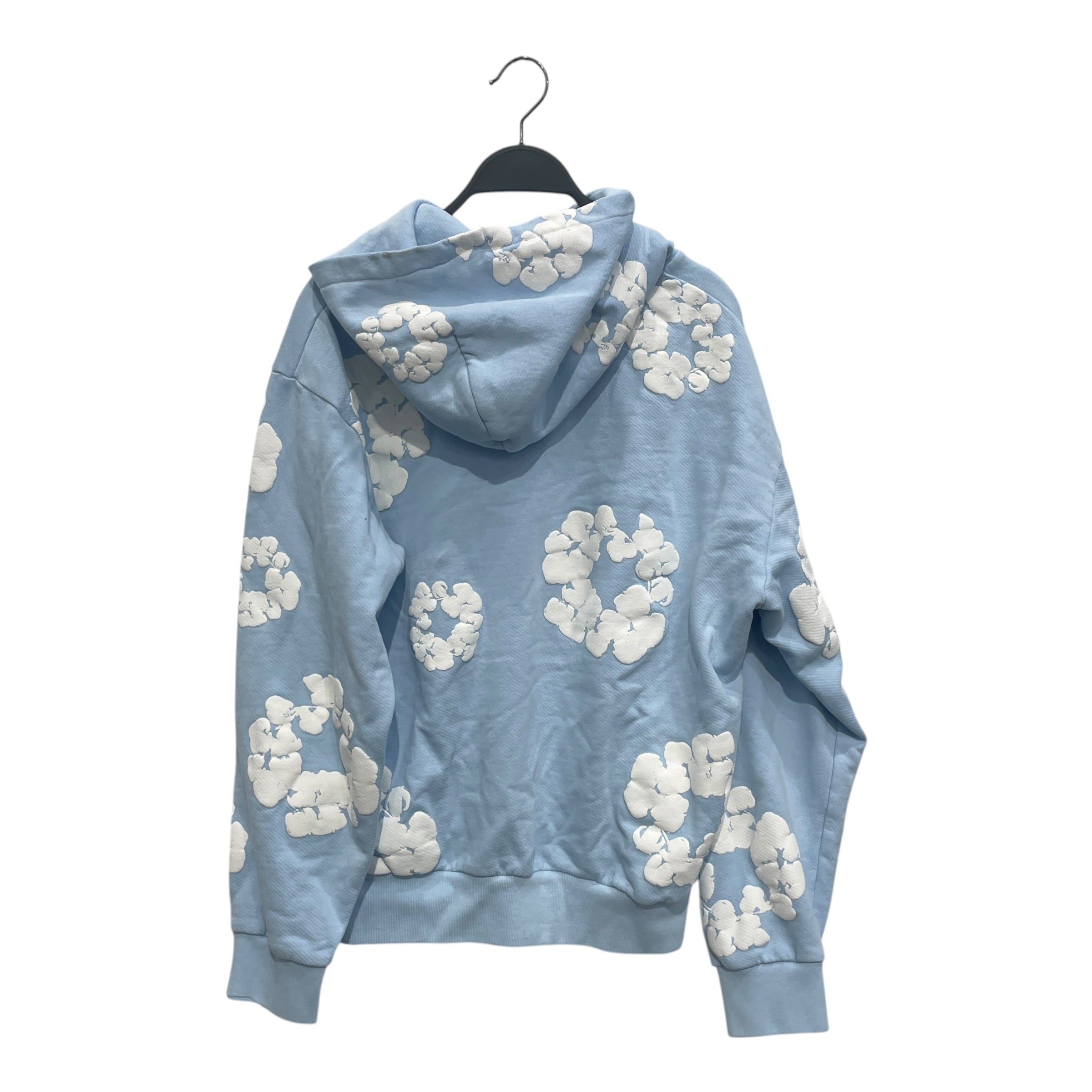 DENIM TEARS/Hoodie/S/Cotton/BLU/DENIM T BBY BLU WHT PRNT 2 view 2