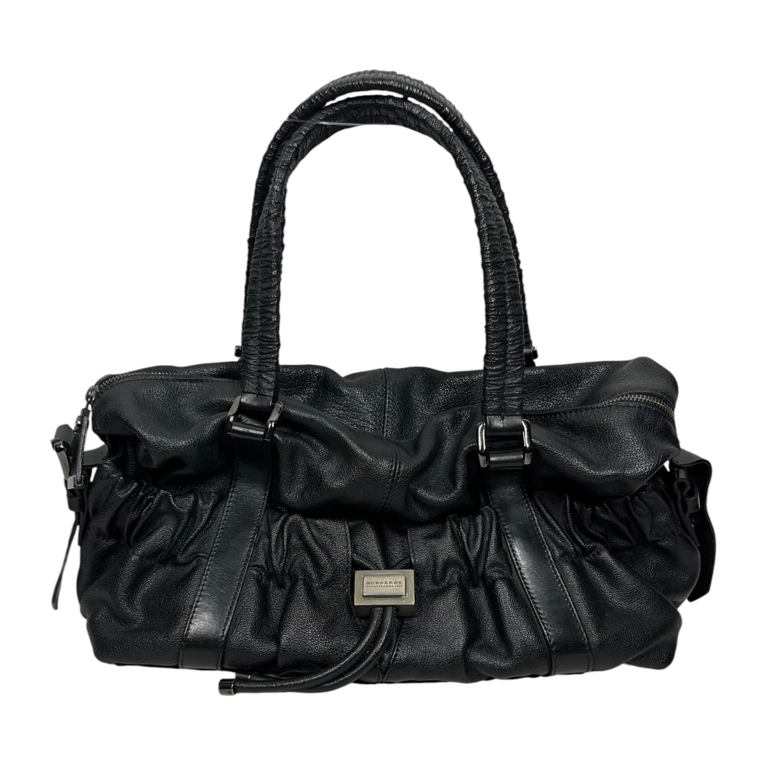 BURBERRY/Hand Bag/Leather/BLK/Hobo Shoulder Bag view 1