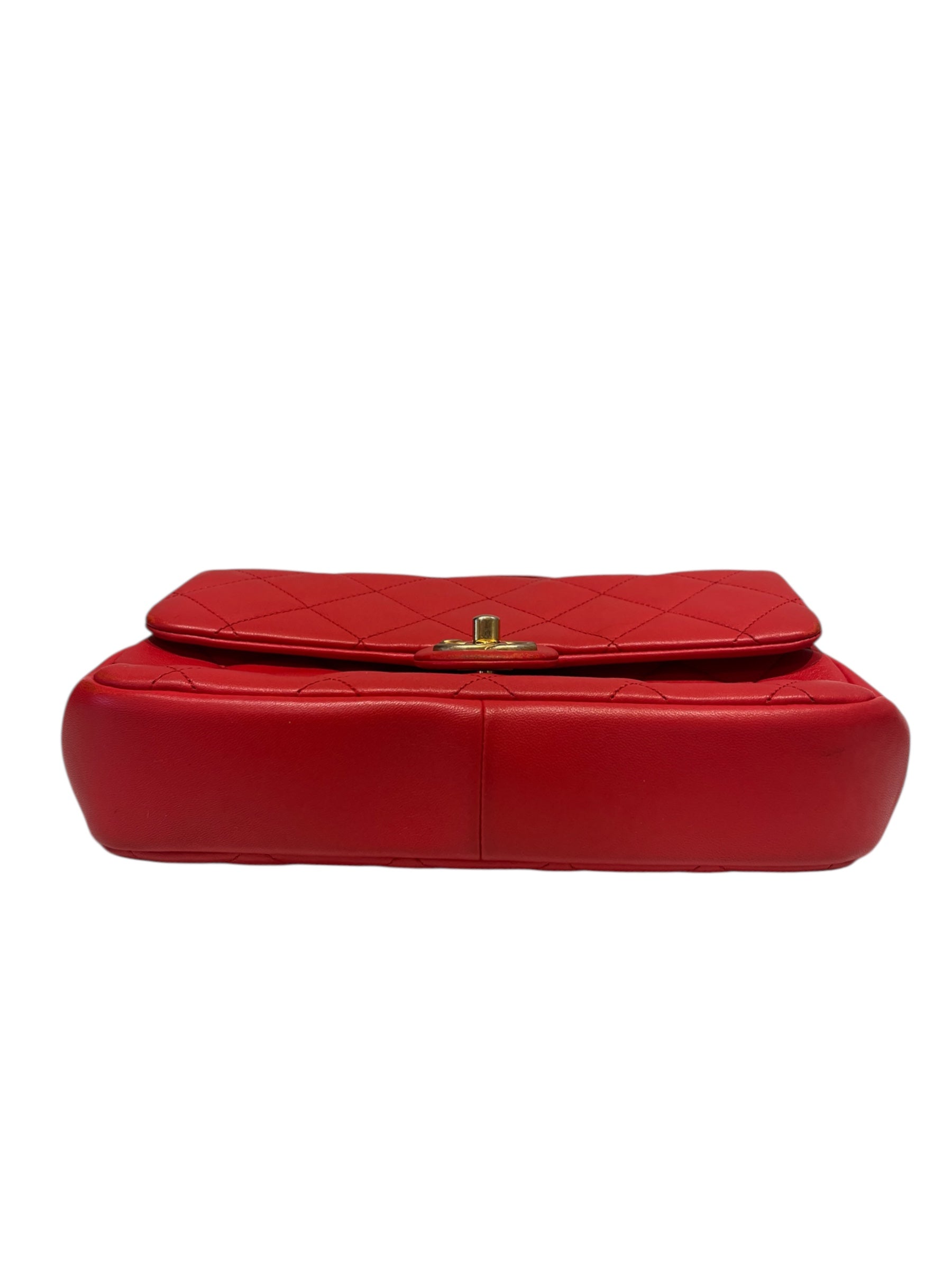 CHANEL/Cross Body Bag/Lambskin/RED/MINIFLAP/GOLDHARDWARE/CLASSIC view 4