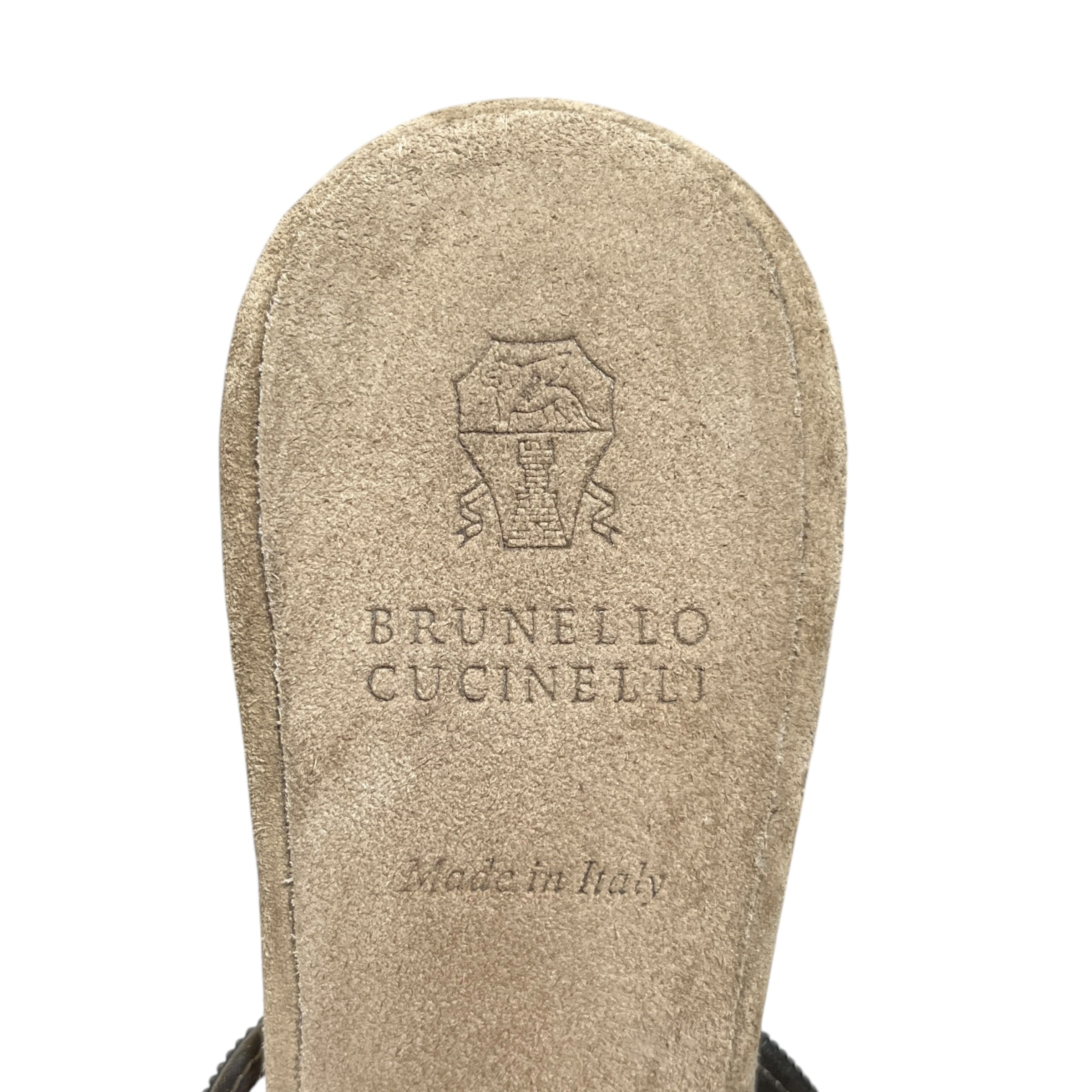 BRUNELLO CUCINELLI/Heels/EU 37/Suede/KHK/Ankle Strap/ALL OVER GEMS view 3