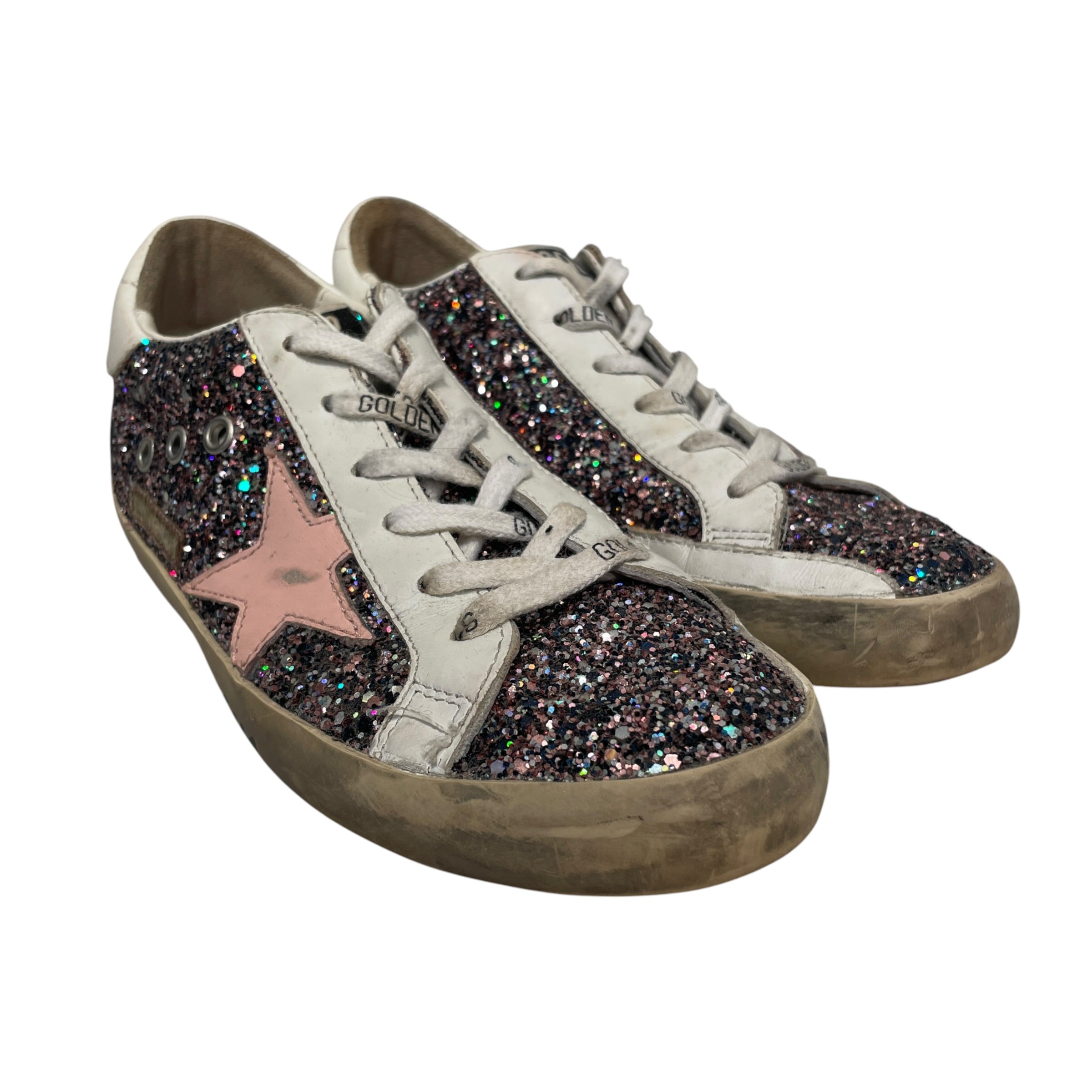 GOLDEN GOOSE/Low-Sneakers/EU 37/Iridescent/Leather/PNK/Superstar Multicolor Glitter view 1