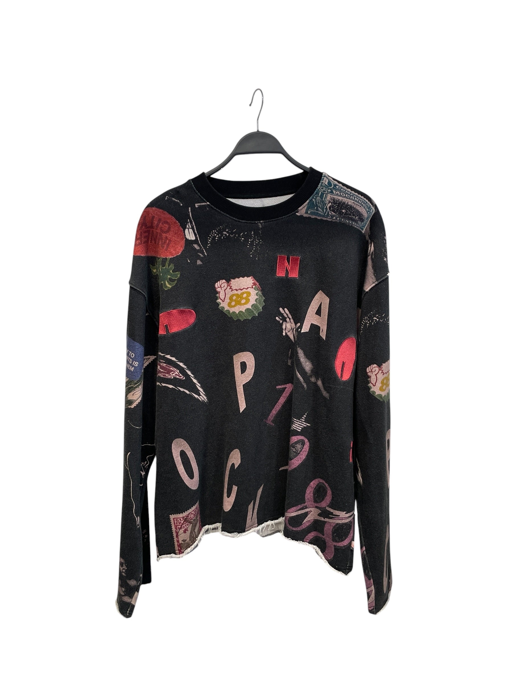 HONOR THE GIFT/Sweatshirt/XL/All Over Print/Cotton/GRY/collage crewneck view 1