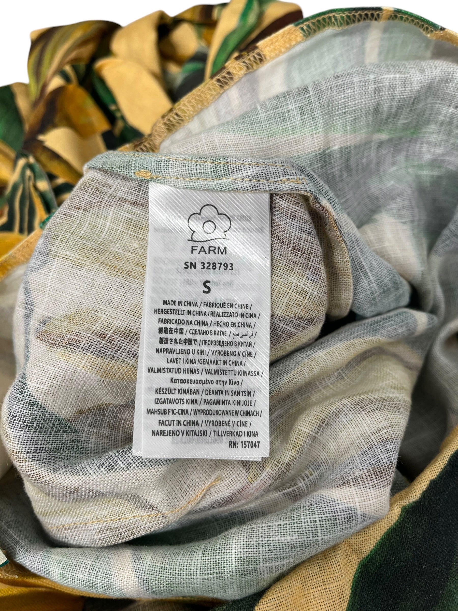FARM Rio/Skirt/S/Floral Pattern/Linen/YEL/BOW LINEN SKIRT view 4