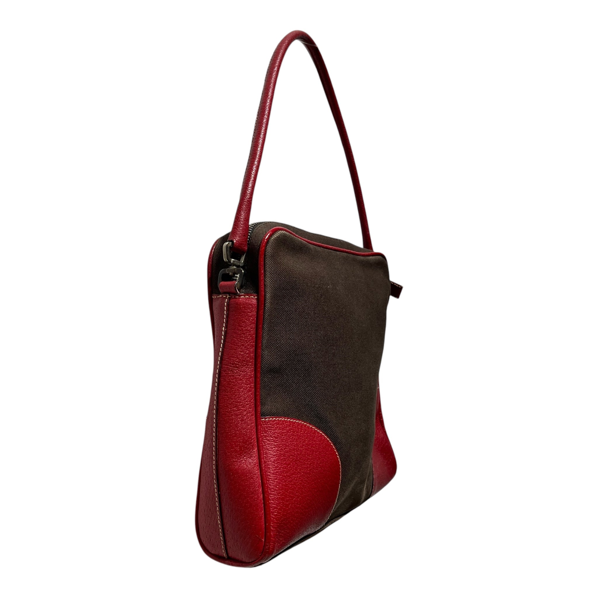 PRADA/Hand Bag/Cotton/BRW/vintage bowler w/ keys/lock view 4