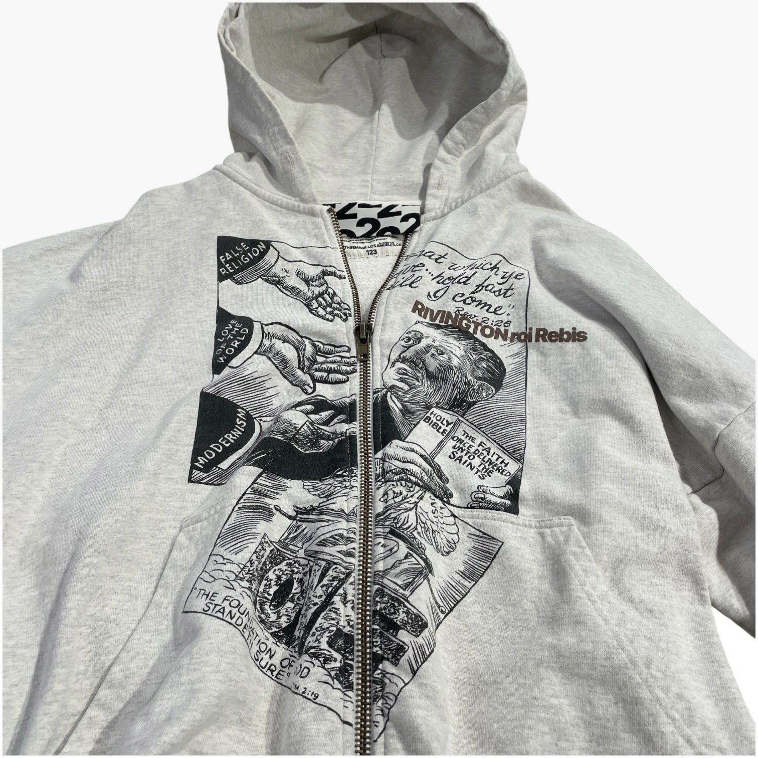 RRR123 RIVINGTON roi Rebis/Zip Up Hoodie/2/Cotton/GRY/ view 3