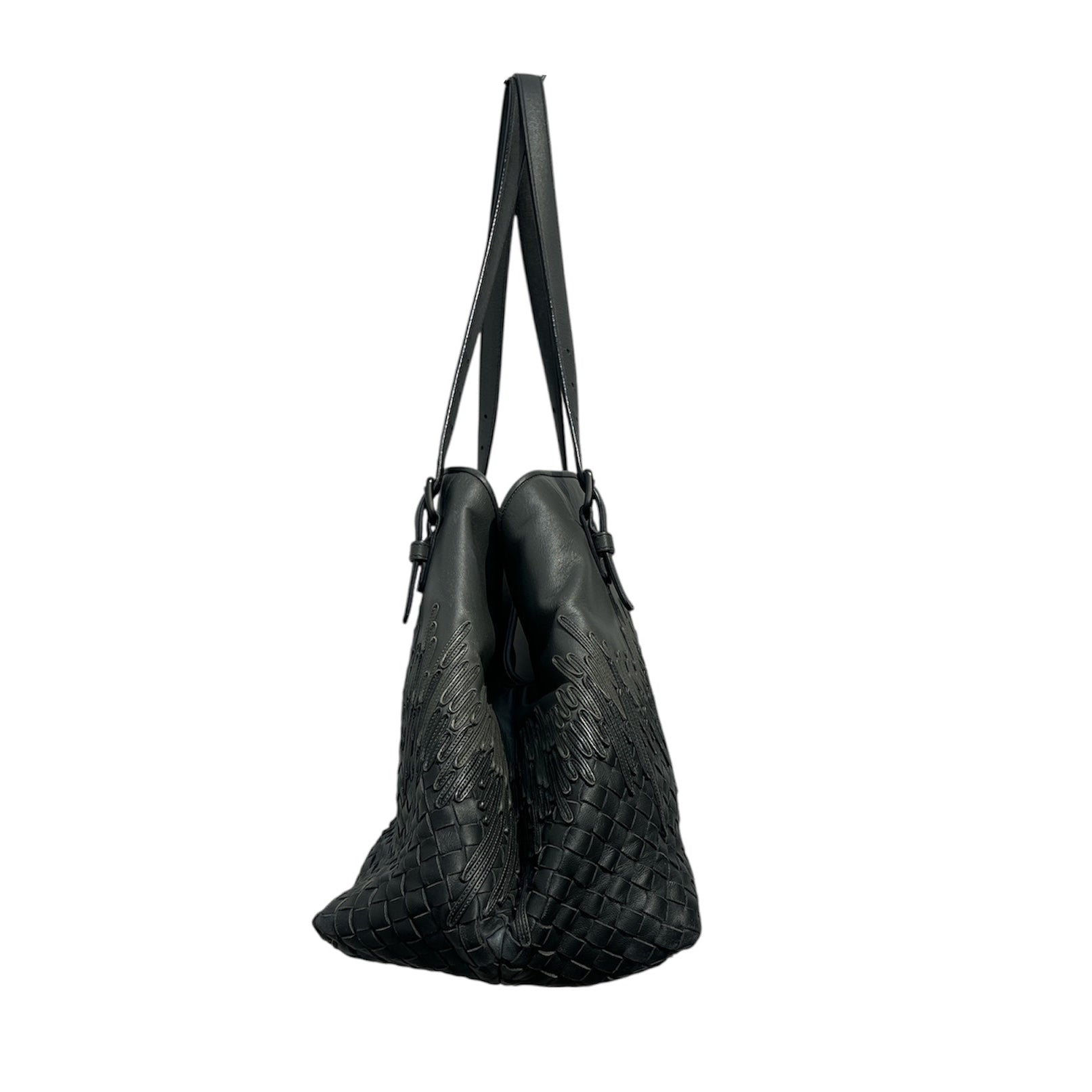 BOTTEGA VENETA/Bag/Leather/GRY/half color weave drip view 3