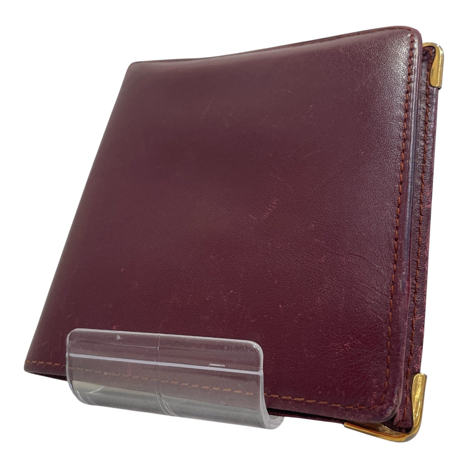 Cartier/Bifold Wallet/Bordeaux/Leather/ view 2