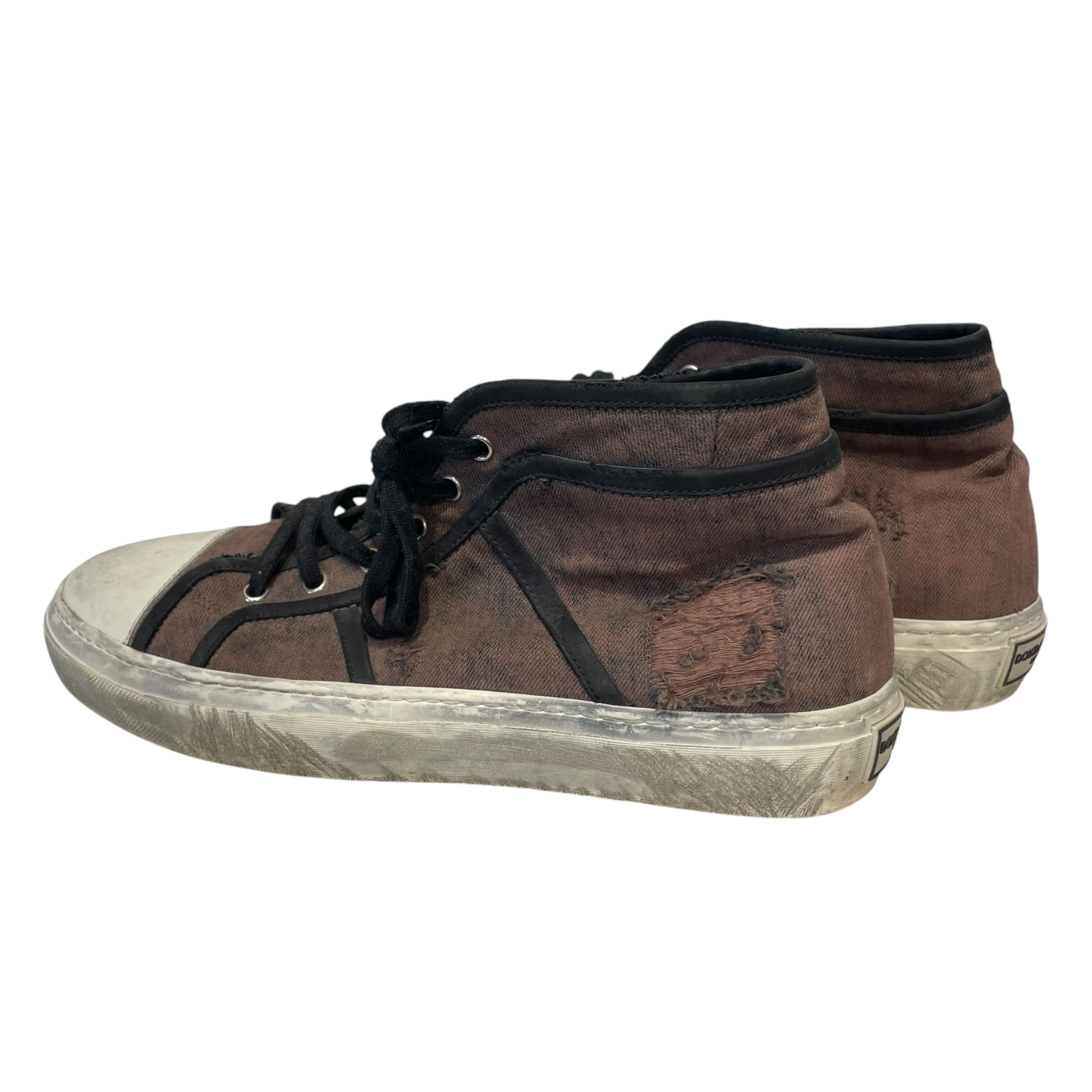 DOLCE&GABBANA/Hi-Sneakers/US 9.5/Cotton/BRW/DISTRESSED HIGH SNEAKER view 2