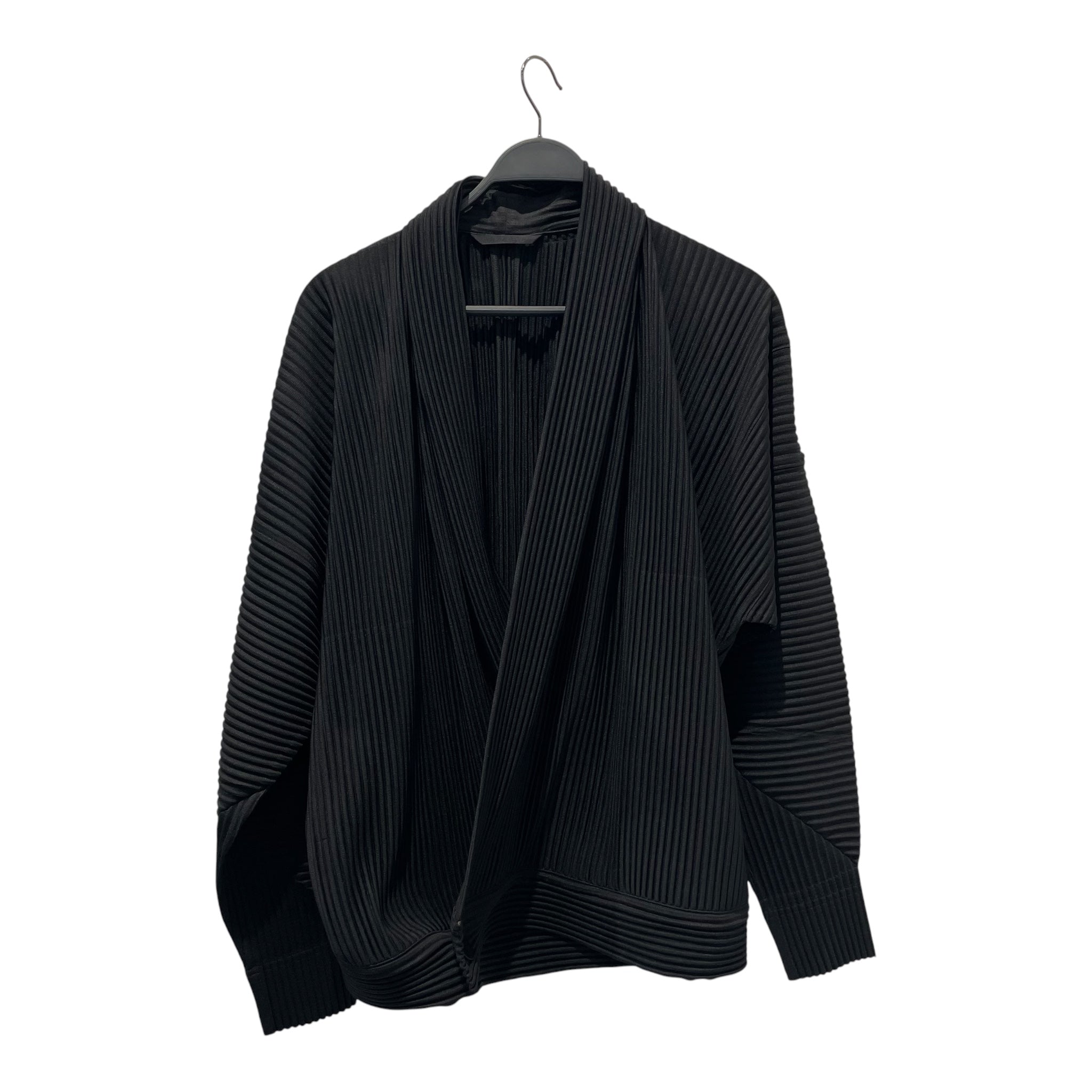 HOMME PLISSE ISSEY MIYAKE/Jacket/2/Polyester/BLK/PLEATED, SINGLE BOTTOM BUTTON view 1