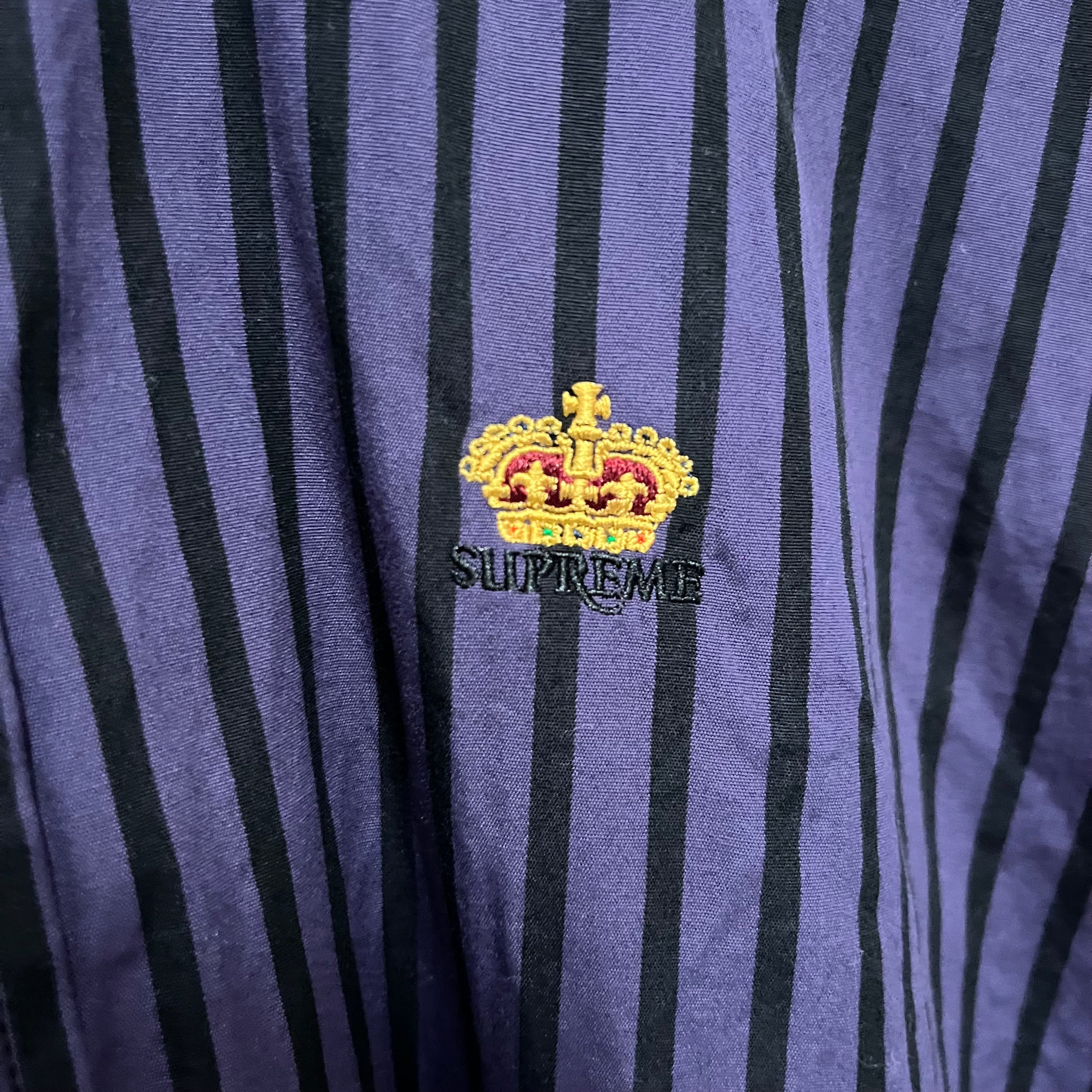 Supreme/LS Shirt/S/Cotton/PPL/Stripe/SS26 CROWN EMBROIDERED view 4