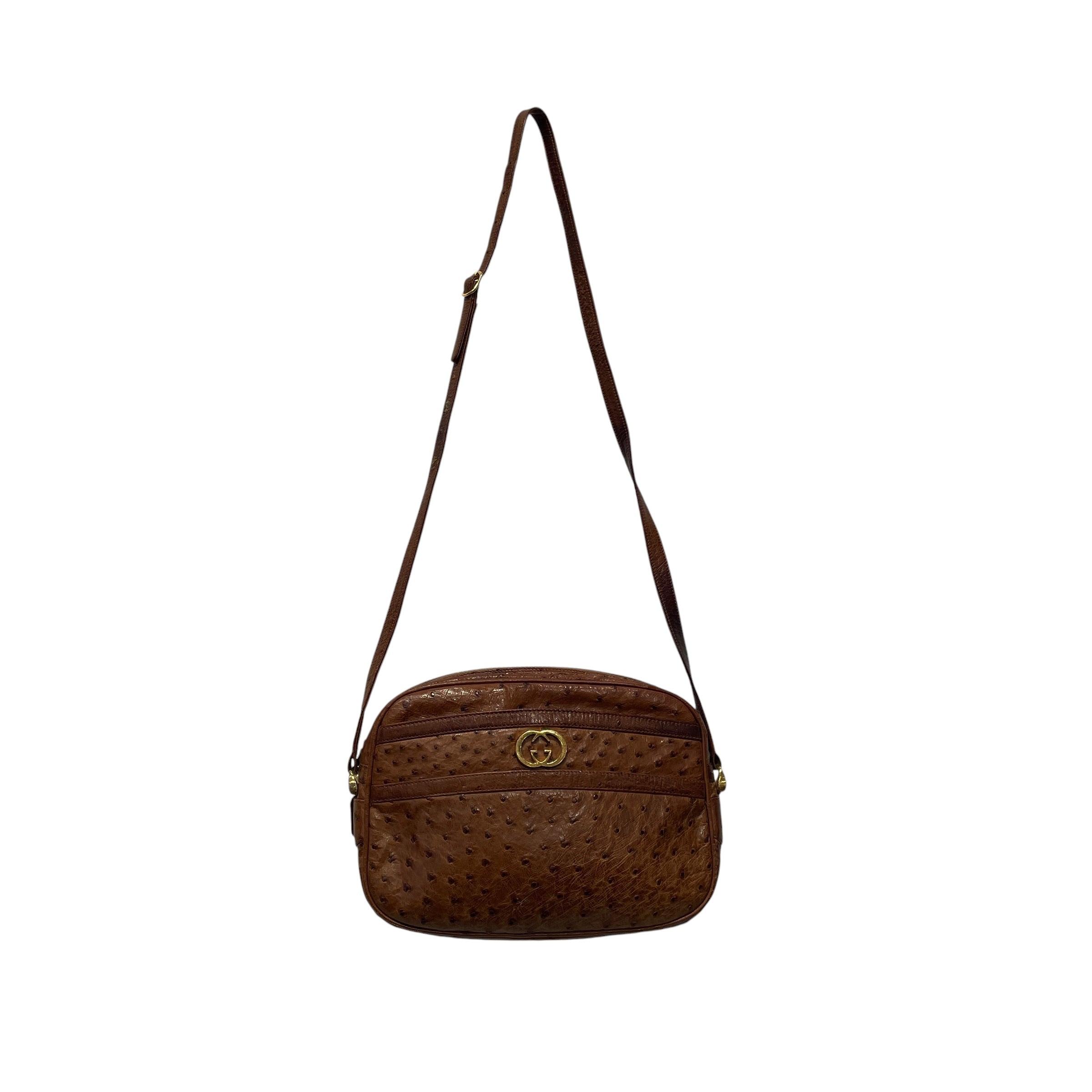 GUCCI/Cross Body Bag/Leather/BRW/OSTRICH view 1