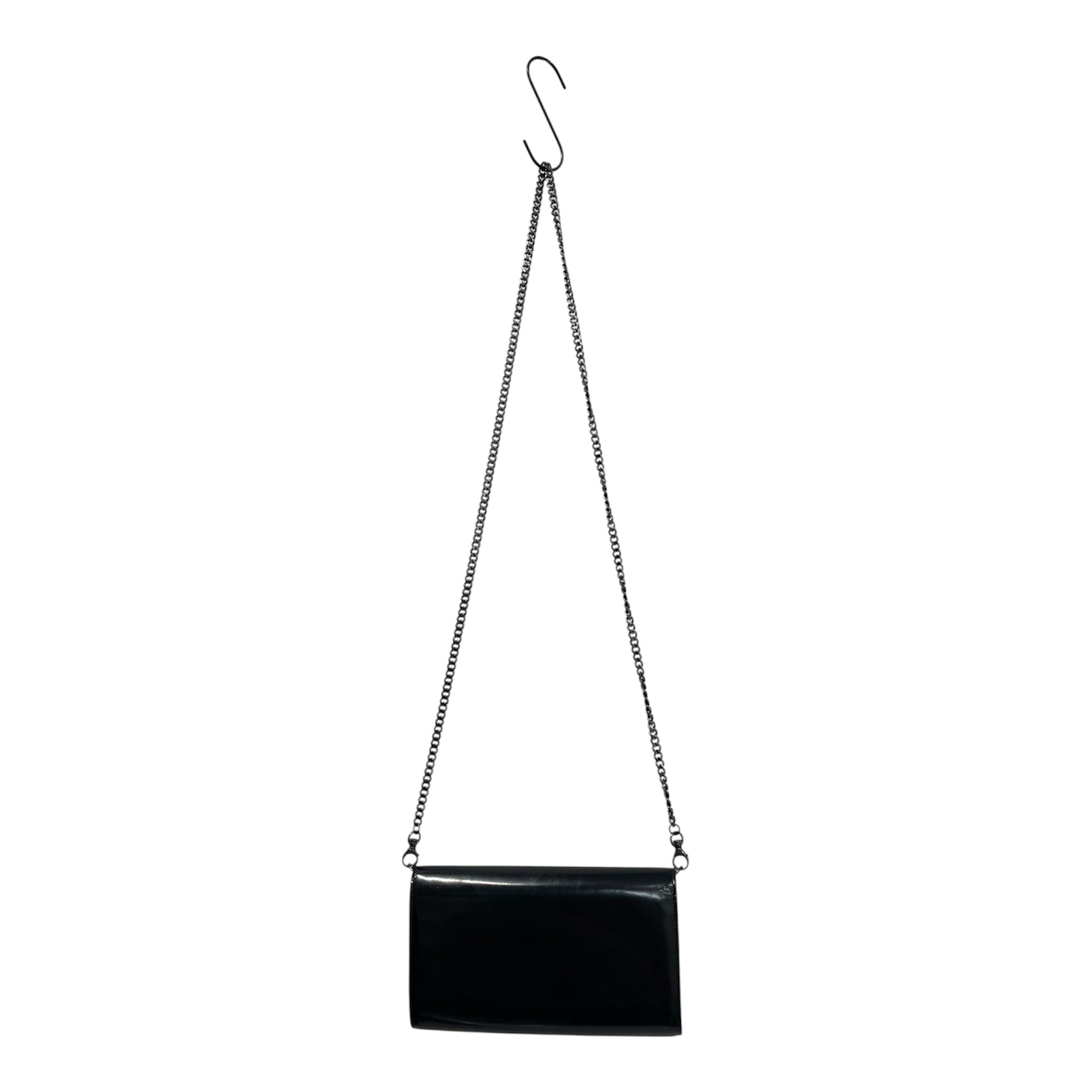 Christian Louboutin/Cross Body Bag/Leather/BLK/CHAIN STRAP/RED LINED view 3