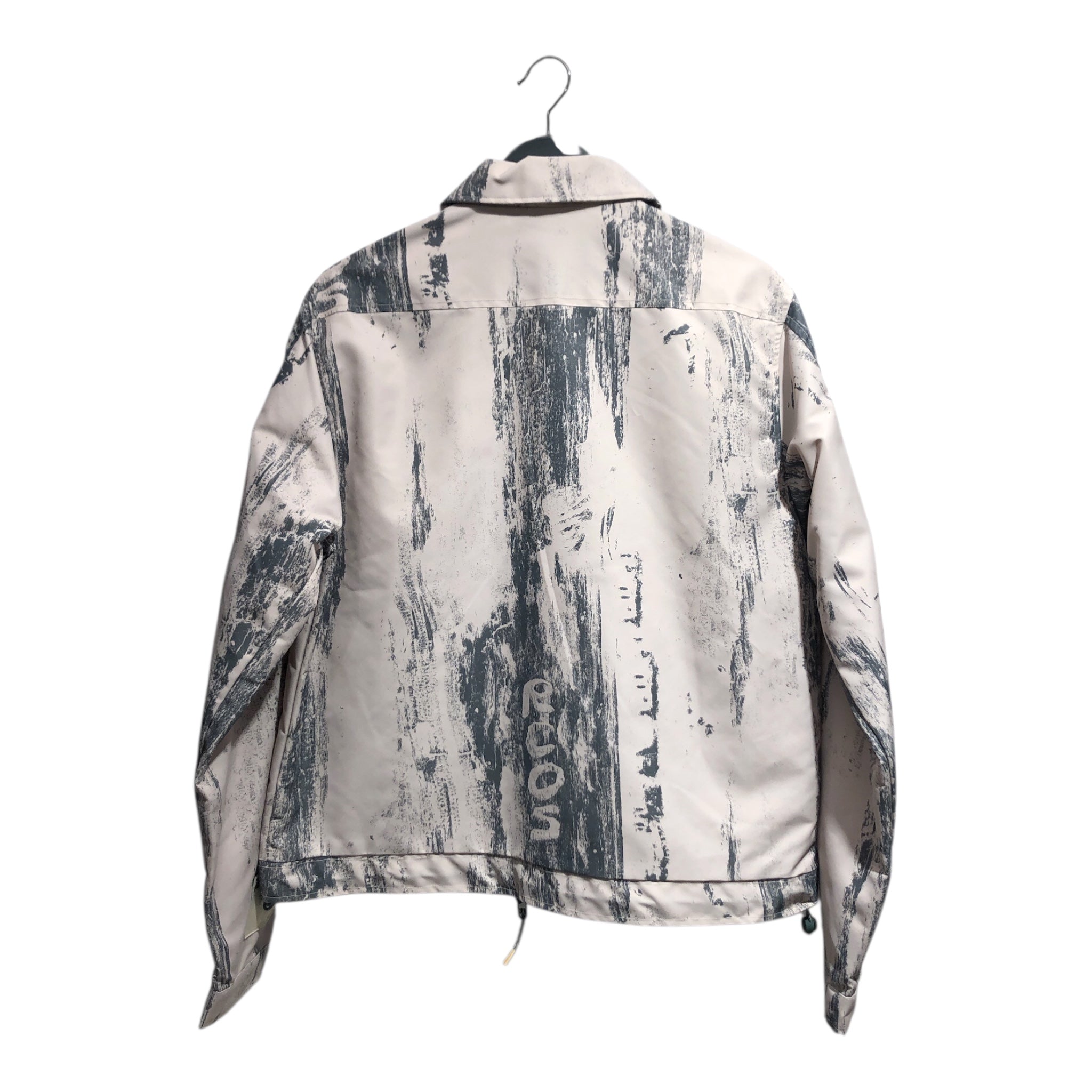 RC Outdoor Supply/Windbreaker/S/Nylon/CRM/All Over Print/green "paint marks" no hood view 2
