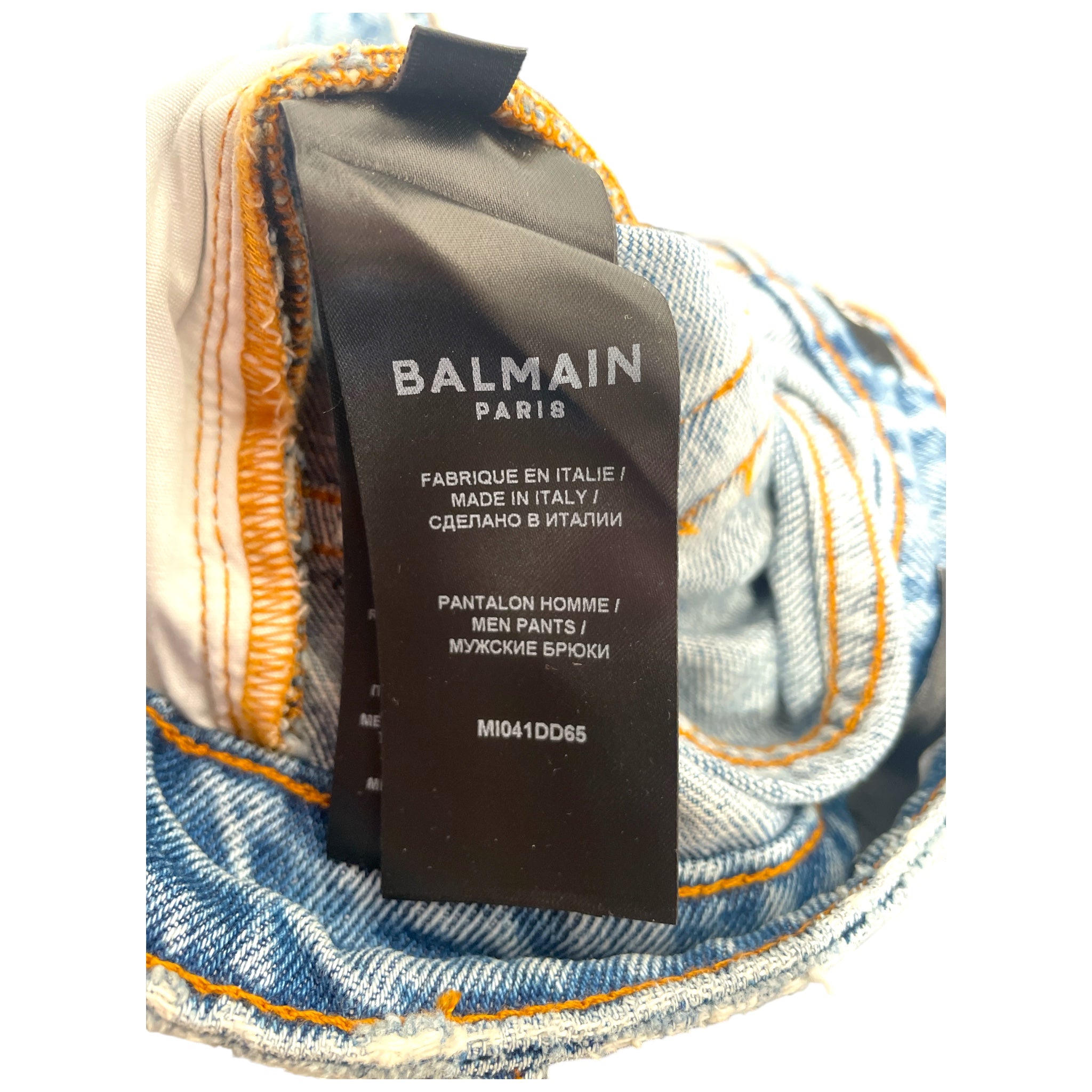 BALMAIN/Pants/32/Cotton/BLU/double knee view 4