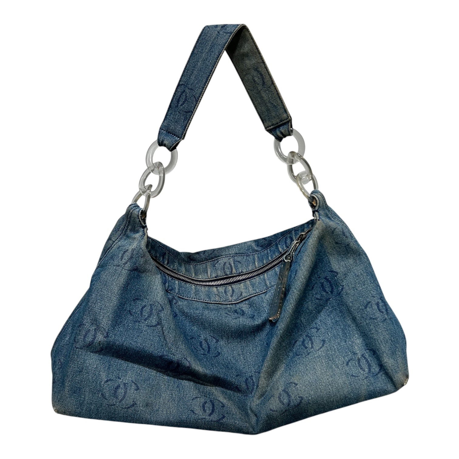 CHANEL/Bag/Monogram/Cotton/BLU/DENIM HOBO SHOULDER BAG view 1