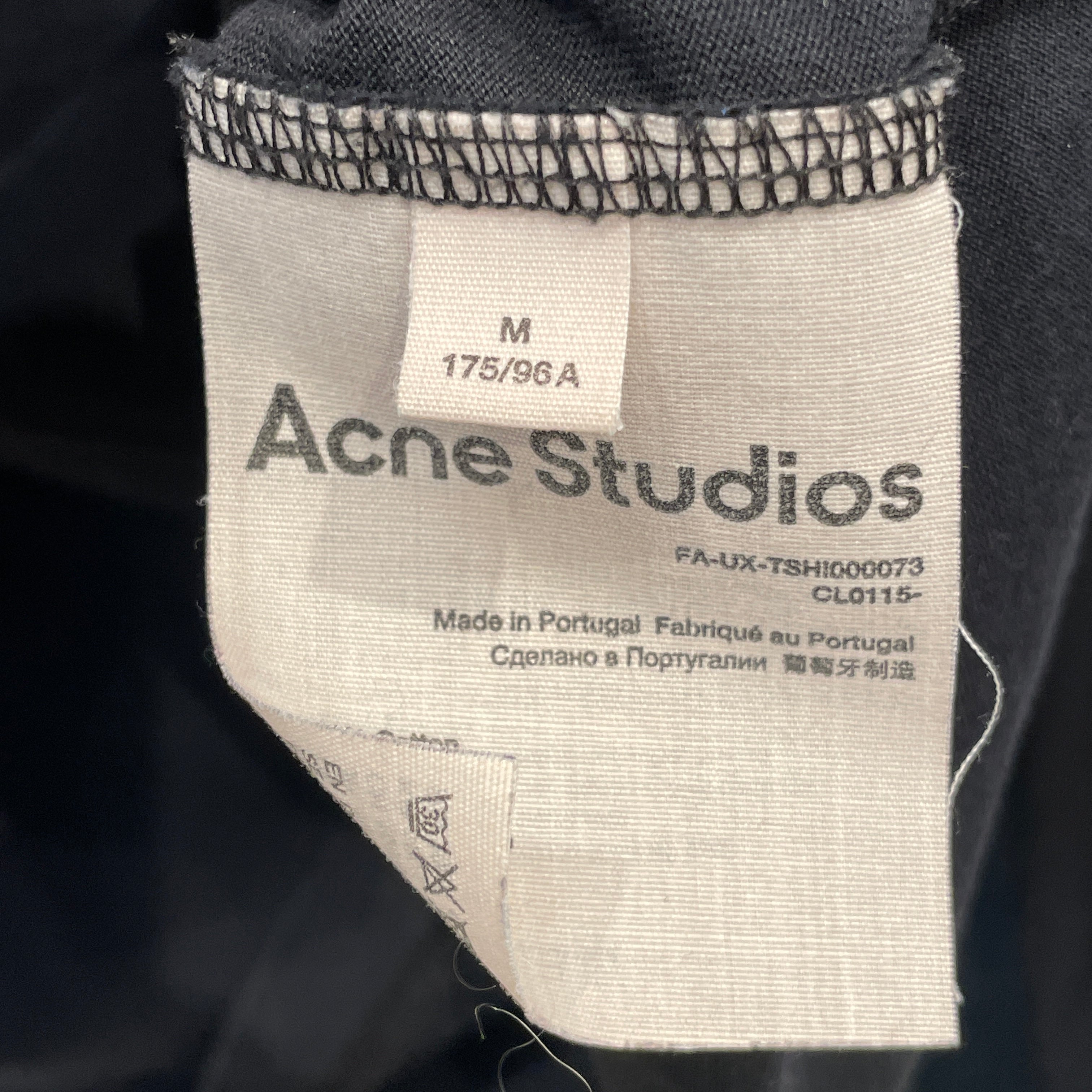 Acne Studios/LS T-Shirt/M/Cotton/BLK/patch view 4