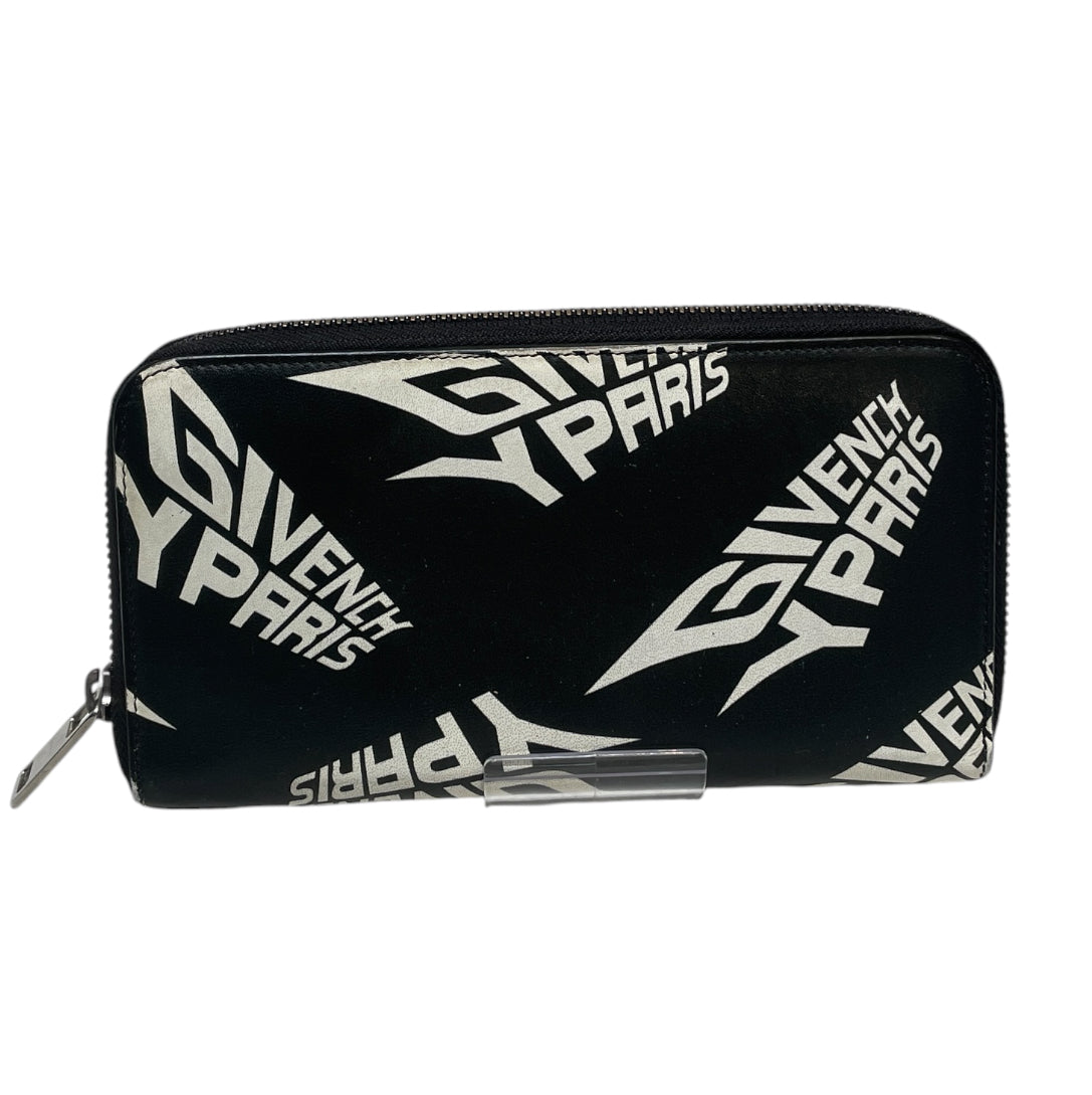 GIVENCHY/Long Wallet/All Over Print/Leather/BLK/L's/blk whte logo view 2