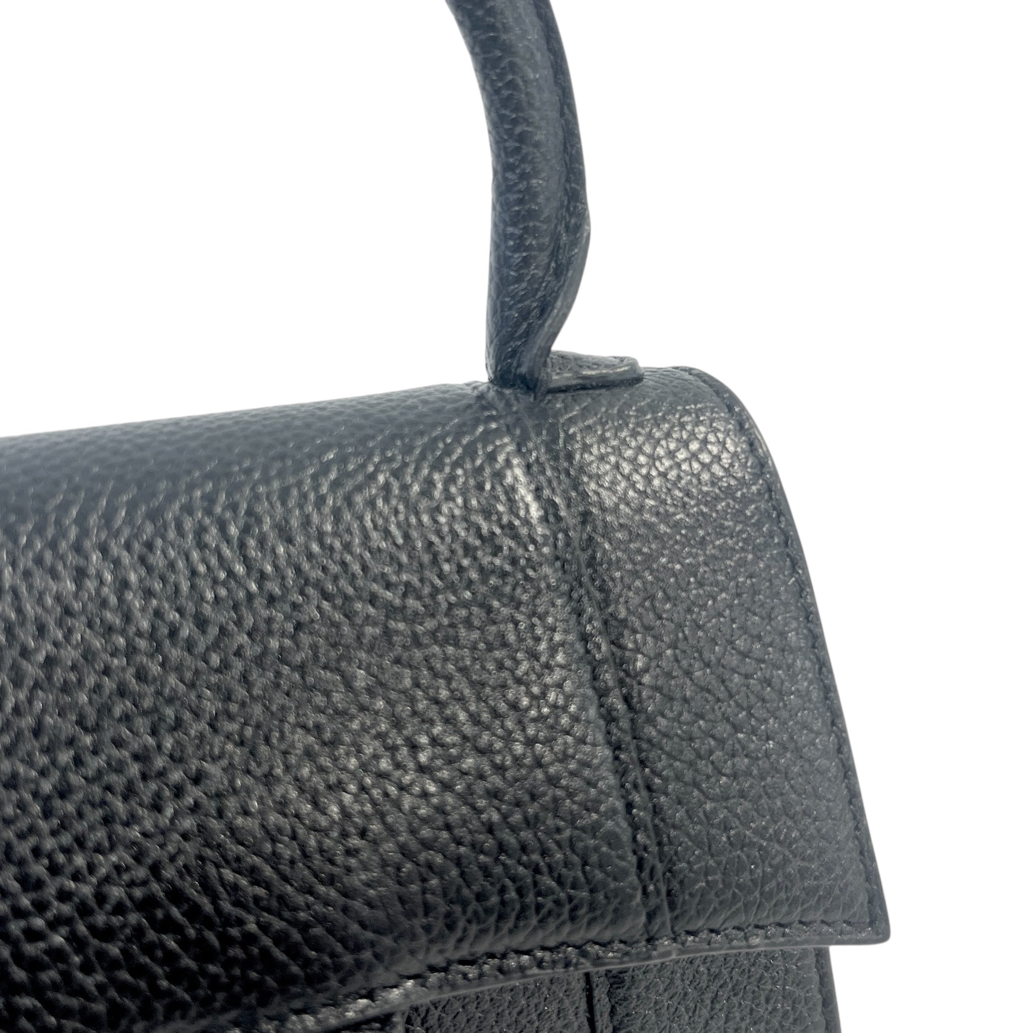 BALENCIAGA/Cross Body Bag/Stripe/Leather/BLK/Balenciaga Hourglass Mini view 6