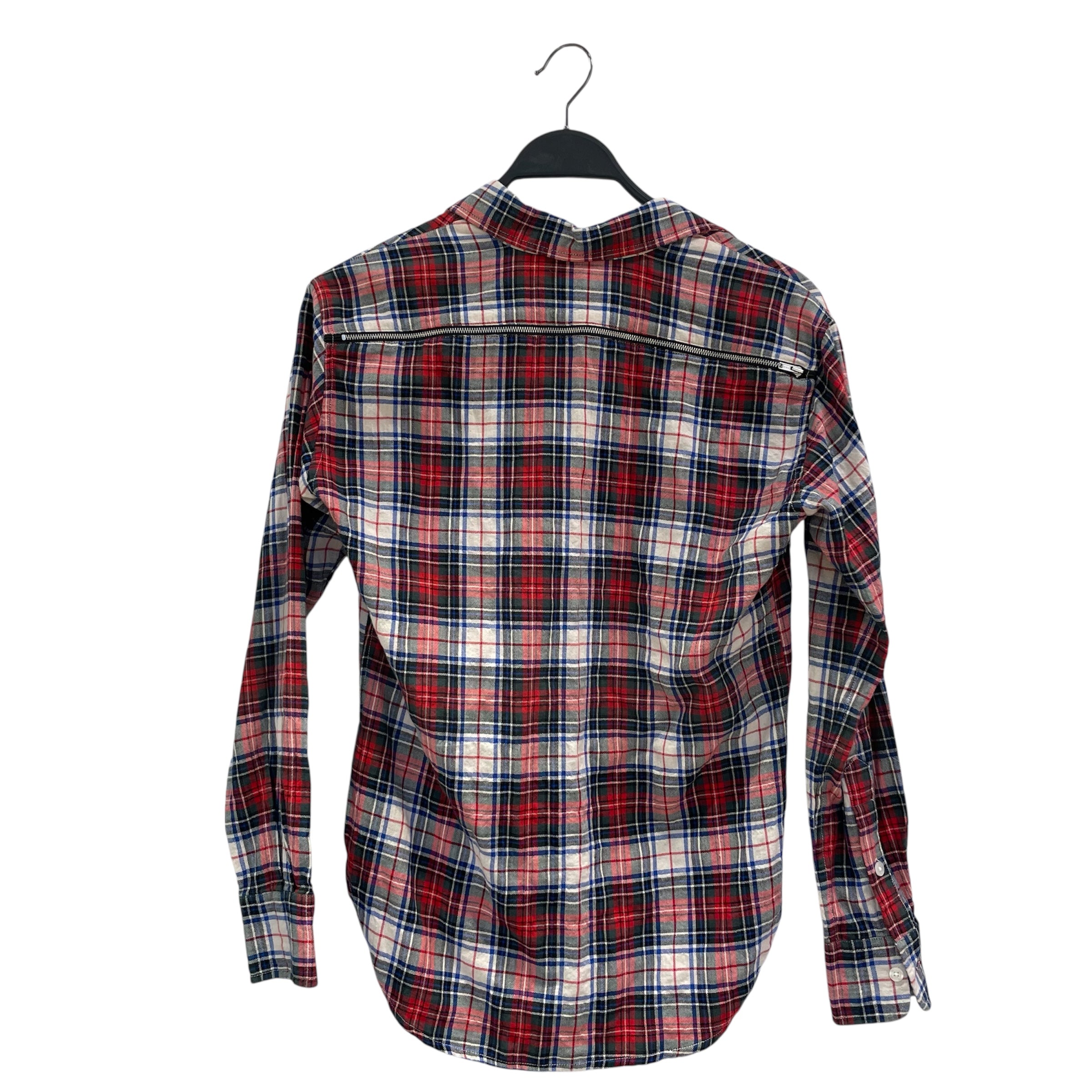 R13/Flannel Shirt/XS/Plaid/Cotton/RED/PLAID/BACK ZIPP/CRM/BLU/GRN view 2