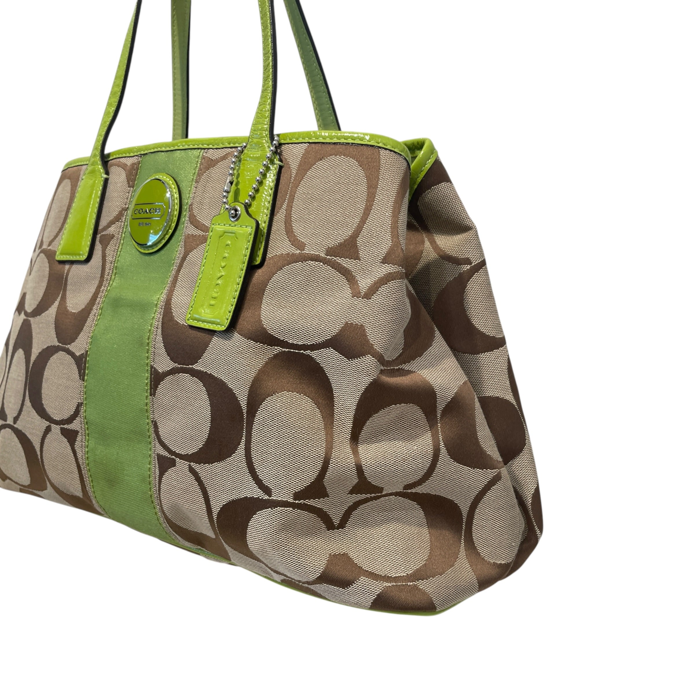 COACH/Hand Bag/Monogram/Leather/GRN/Kisslock Bag view 3