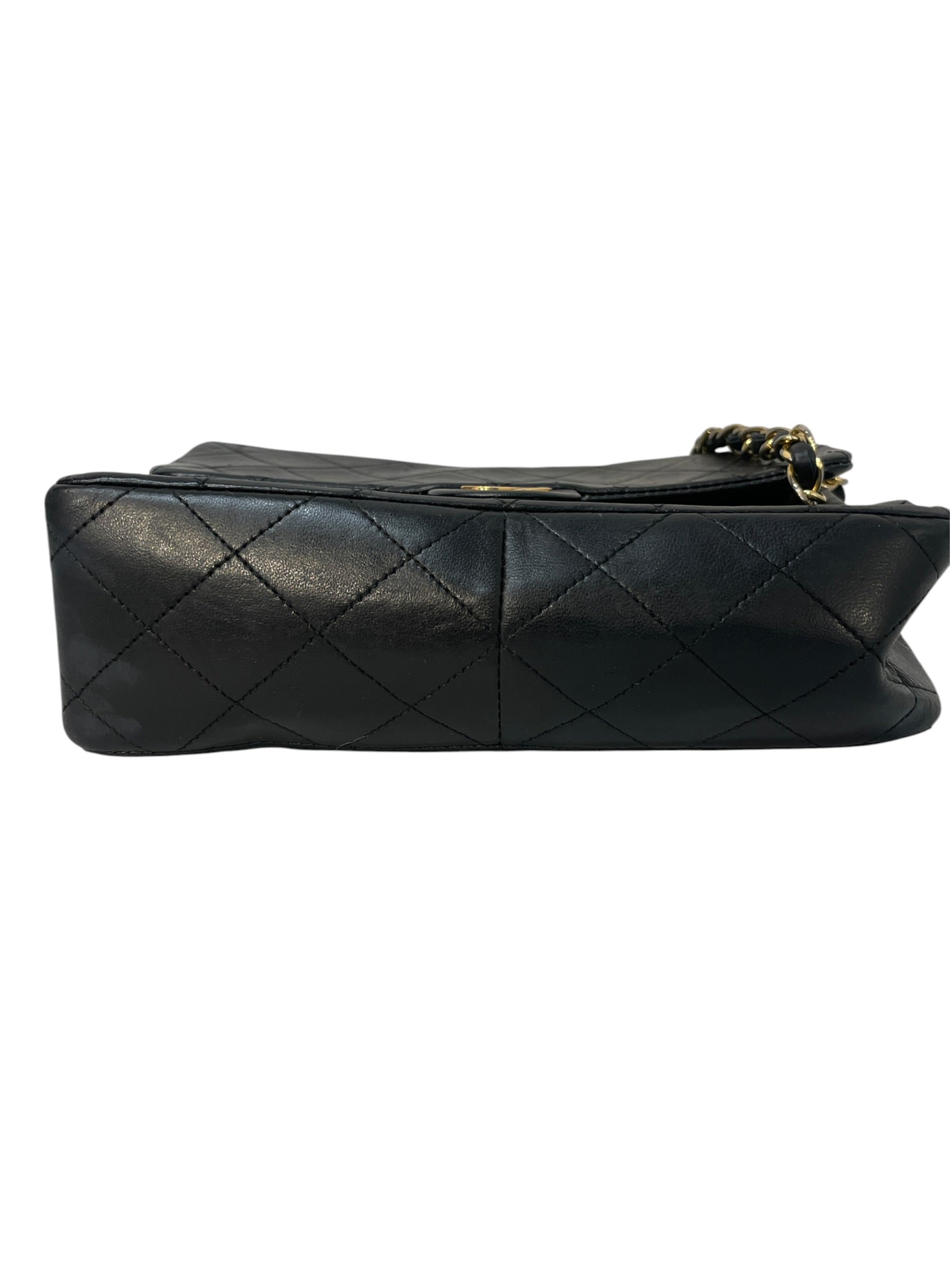 CHANEL/Cross Body Bag/Leather/Black/flat quilt half flap small view 3