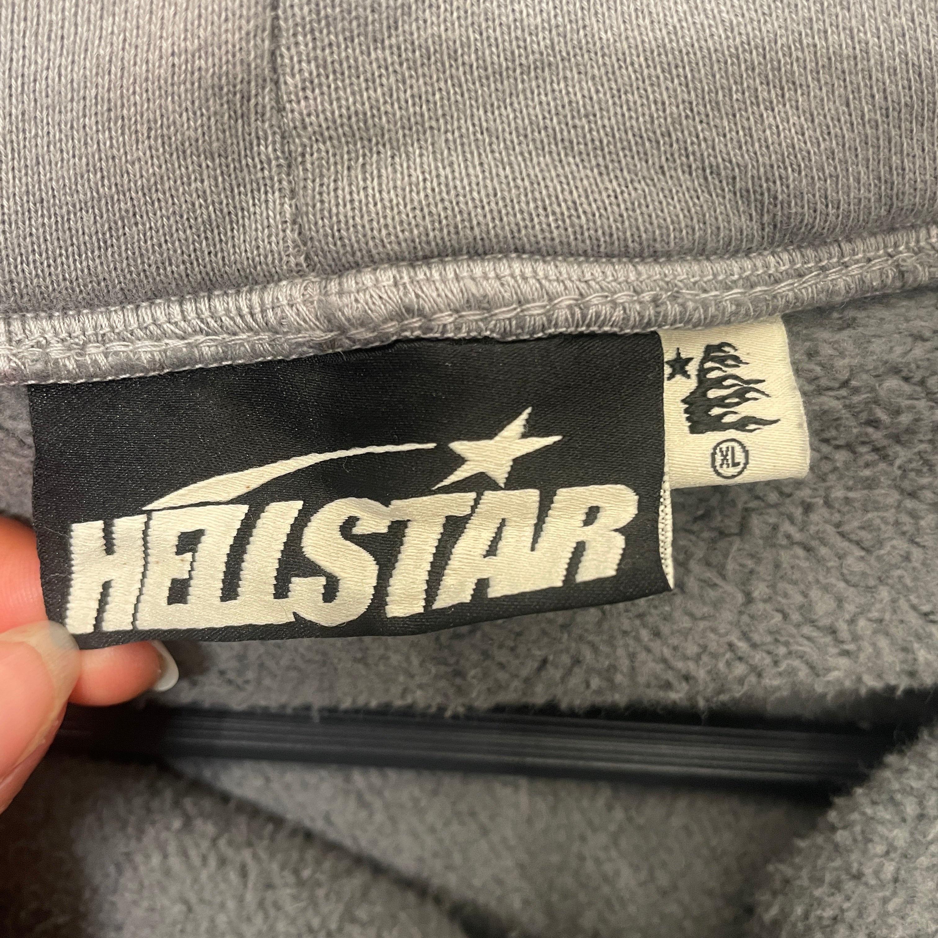 HELLSTAR/Zip Up Hoodie/XL/All Over Print/Cotton/GRY/AIRBRUSH BULLDOG COMPLEXCON view 3