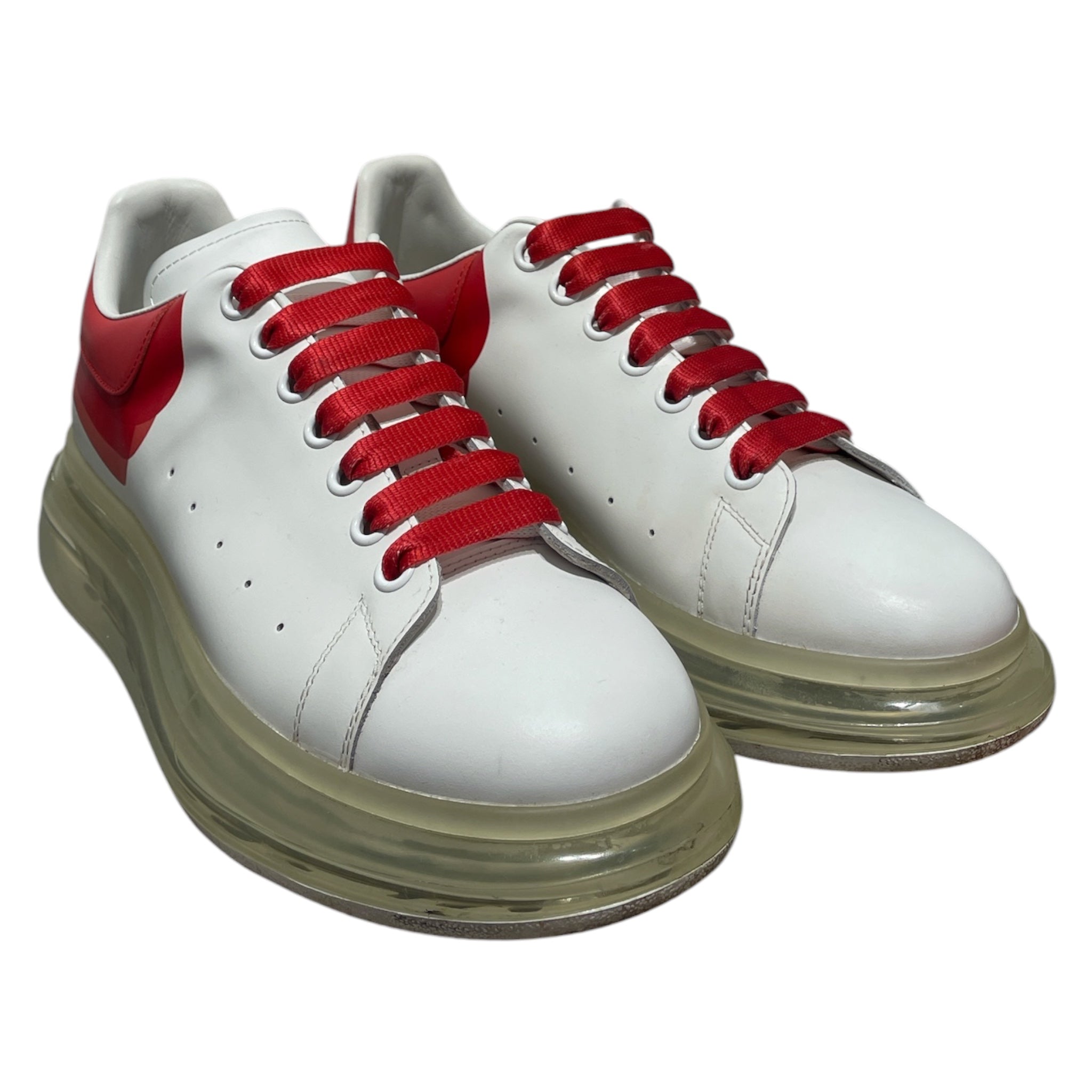 Alexander McQueen/Low-Sneakers/EU 43/Leather/WHT/clear sole translucent red view 1