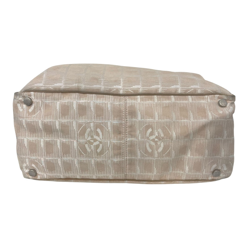 CHANEL/Tote Bag/All Over Print/Cotton/BEG/Travel Ligne Tote