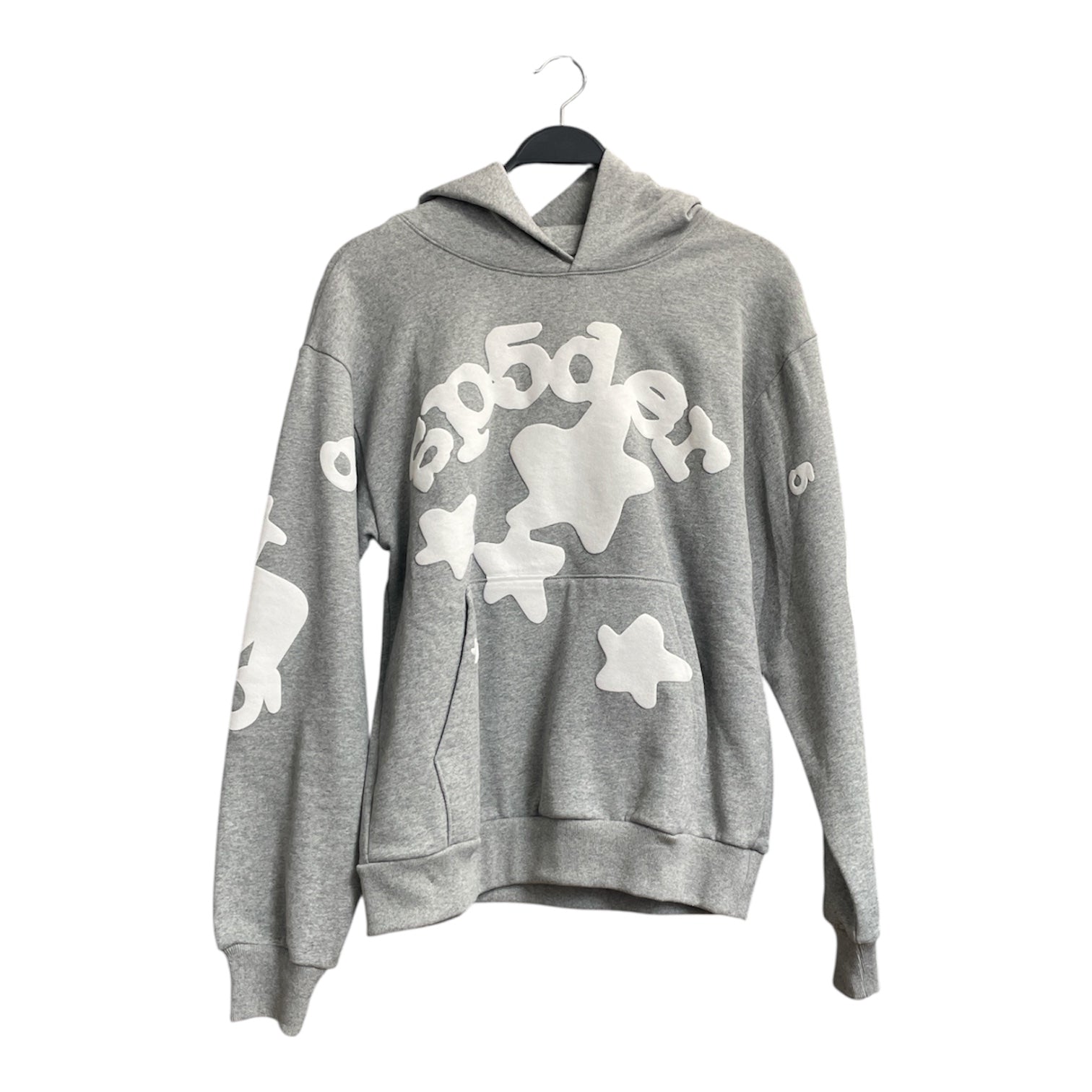 Sp5der/Hoodie/S/Graphic/Cotton/GRY/BELUGA WHI STARS+LOGO FRNT view 1