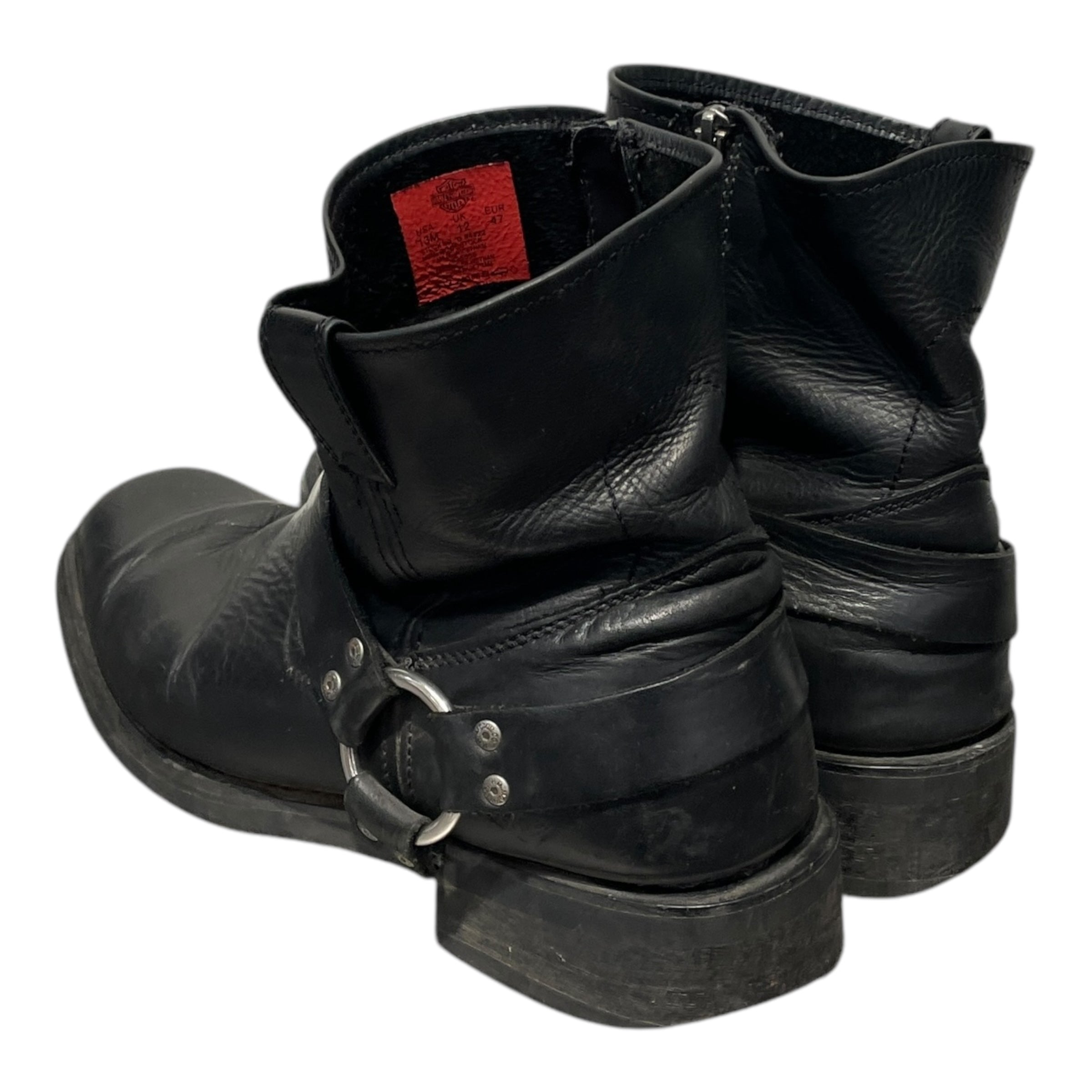 HARLEY DAVIDSON/Biker Boots/US 13/Leather/BLK/Side Zip/ANKLE view 2