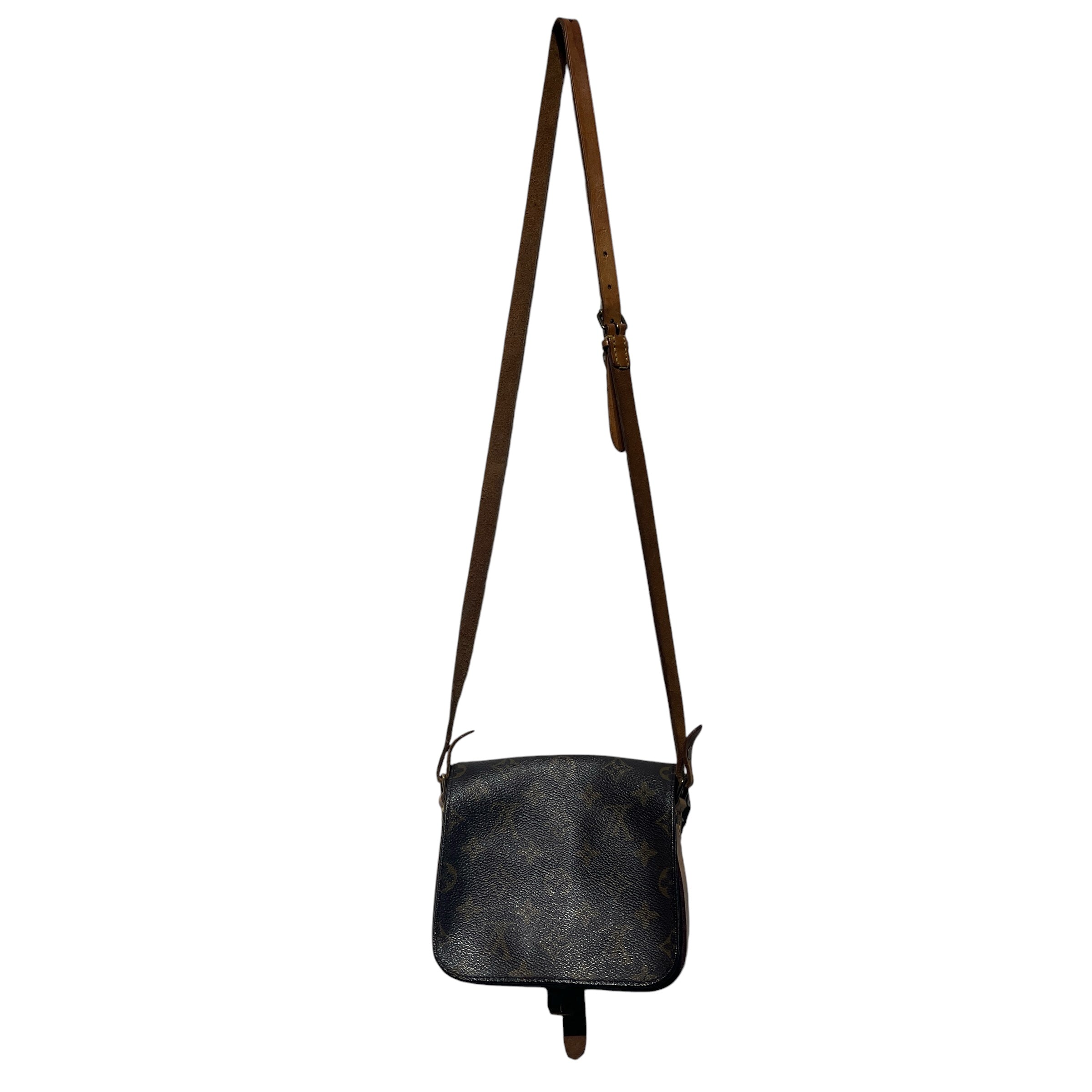 LOUIS VUITTON/Cross Body Bag/Monogram/Leather/BRW/front buckle view 3