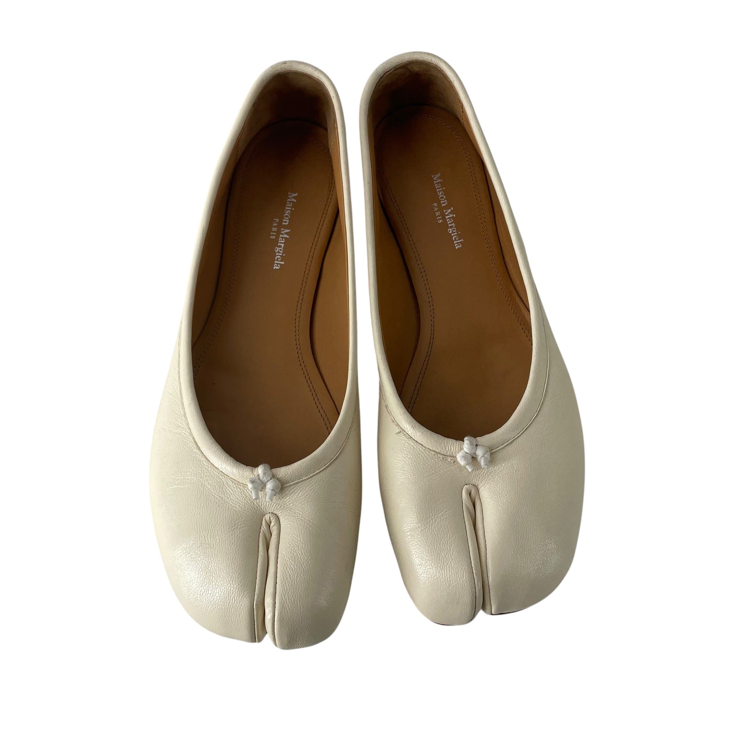 Maison Margiela/Flat Shoes/EU 36/Leather/WHT/BALLET TABI FLAT view 1