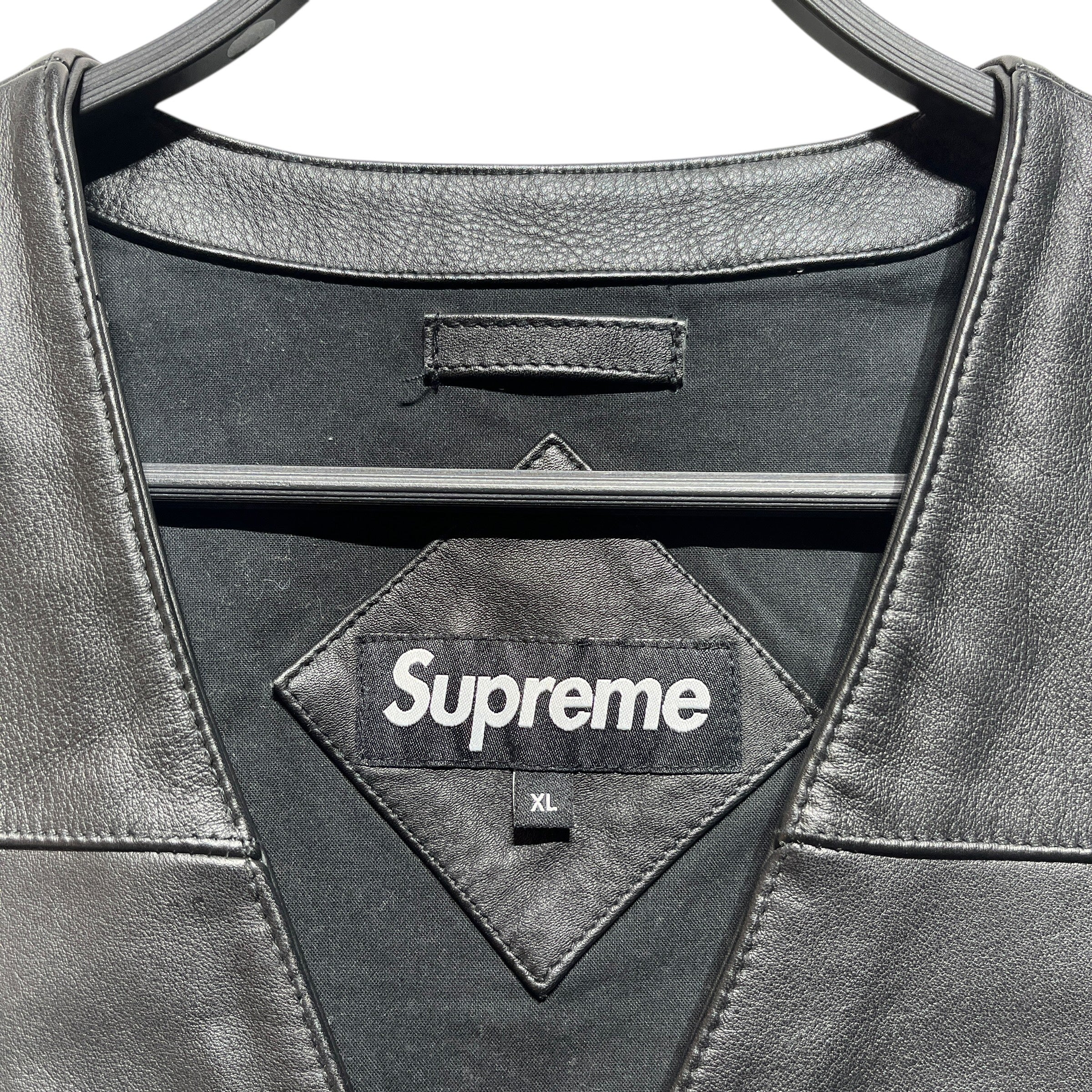 Supreme/Vest/L/Leather/BLK/EAGLE EMBROIDERY view 5