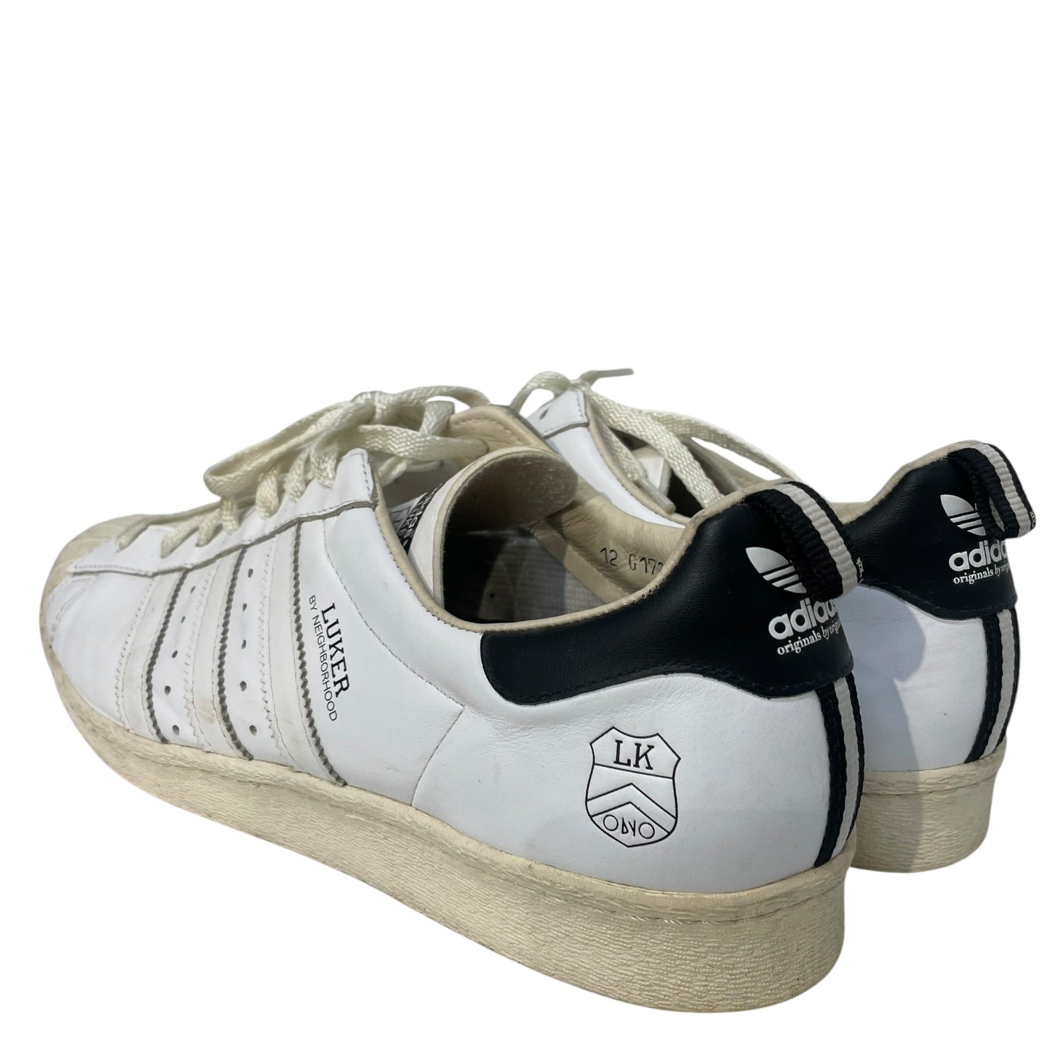 adidas/NEIGHBORHOOD/Low-Sneakers/US 12.5/Leather/WHT/luker superstar view 2
