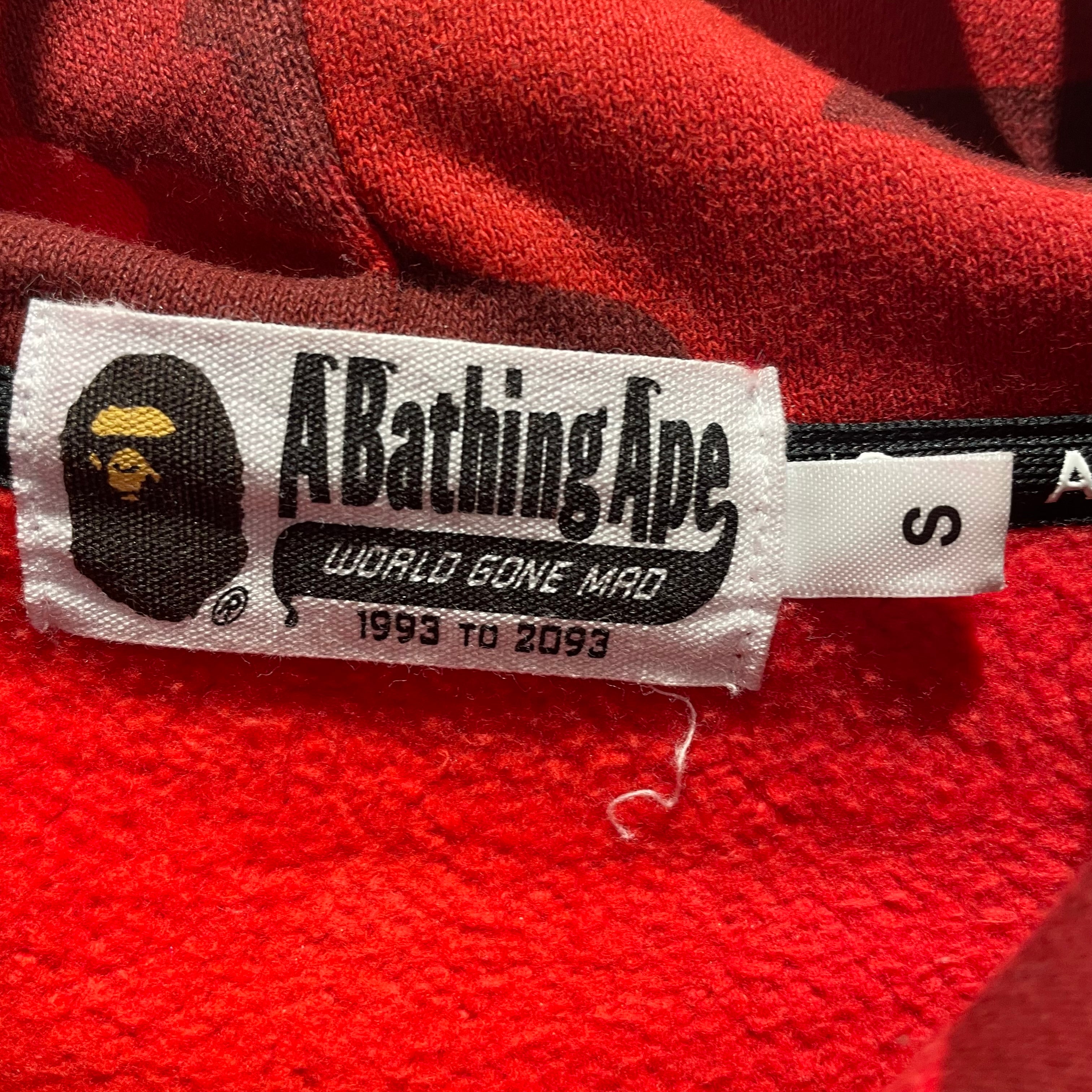 A BATHING APE/Hoodie/S/All Over Print/Cotton/RED/Shark Pullover Hoodie view 4