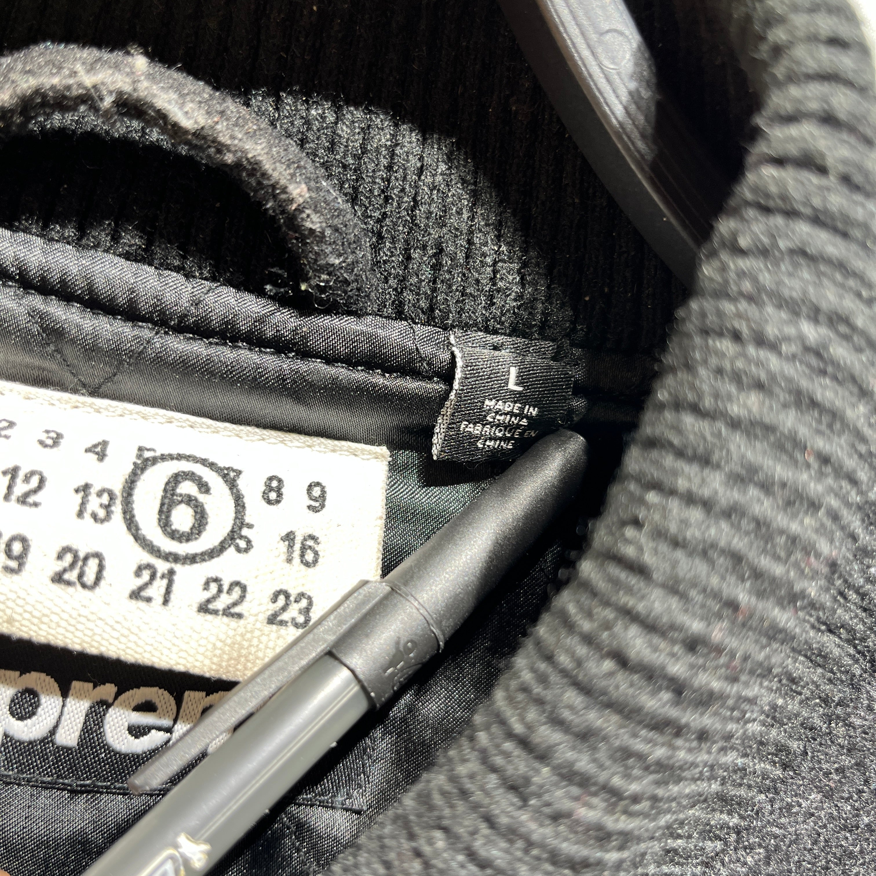 Supreme/MM6/Jacket/L/Leather/BLK/SPLIT VARSITY view 6