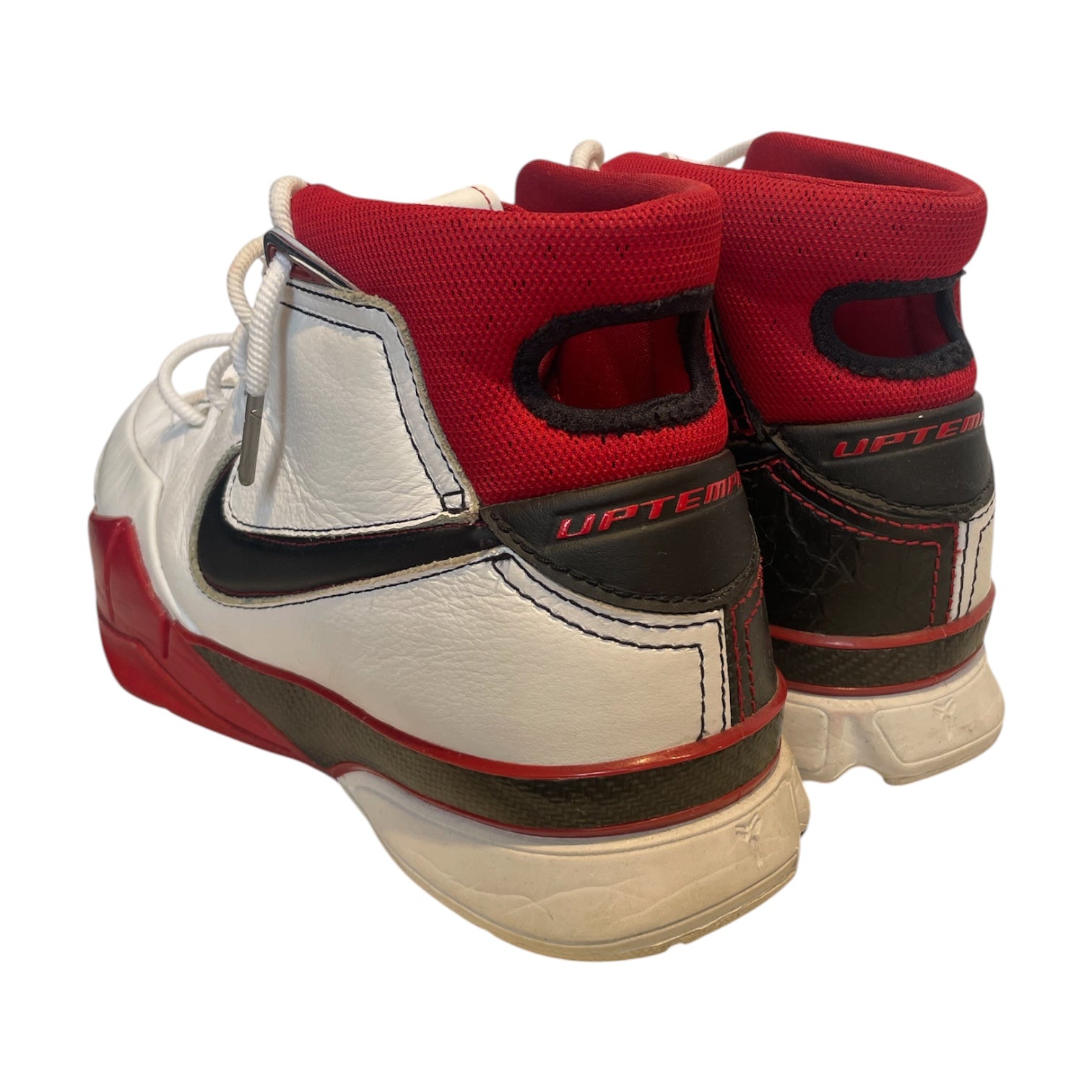 NIKE/Hi-Sneakers/US 10.5/Leather/WHT/RED DETAIL, UPTEMPO KOBE view 2