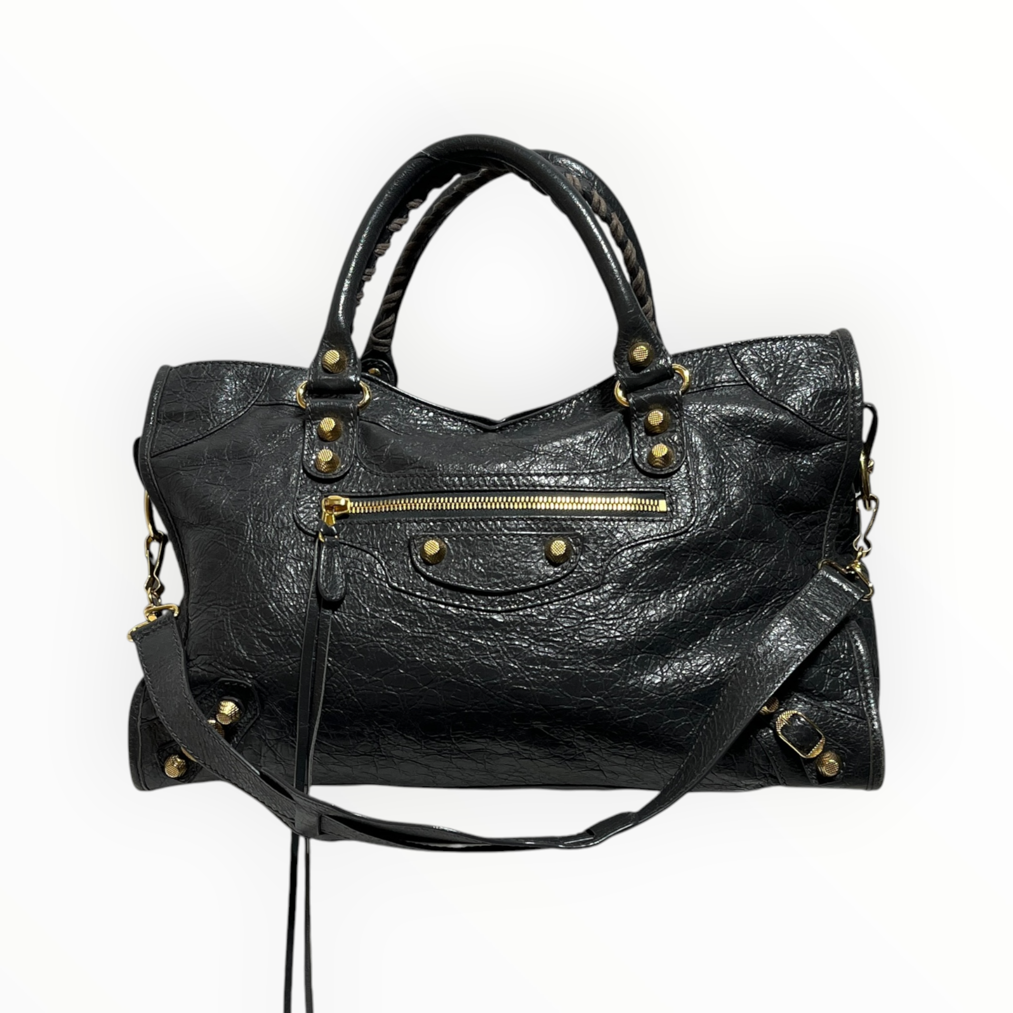 BALENCIAGA/Bag/Leather/BLK/GLD HARDWARE CITY view 1