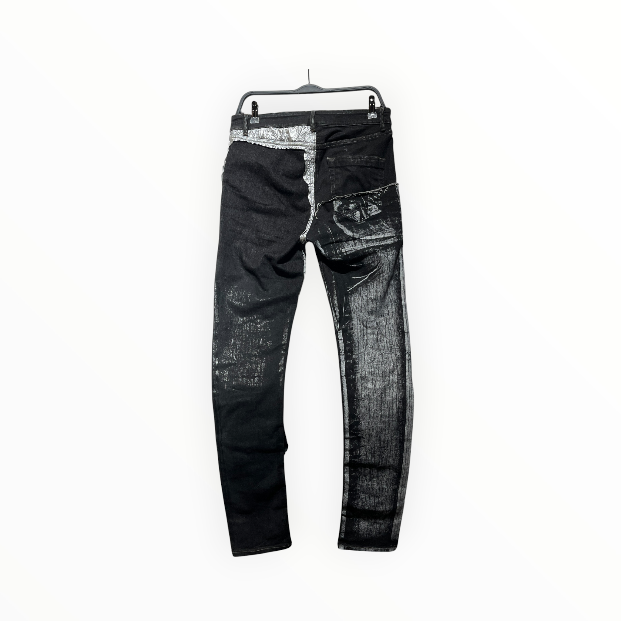 Rick Owens/Skinny Pants/31/Denim/BLK/Waxed/PaintGrphc view 2