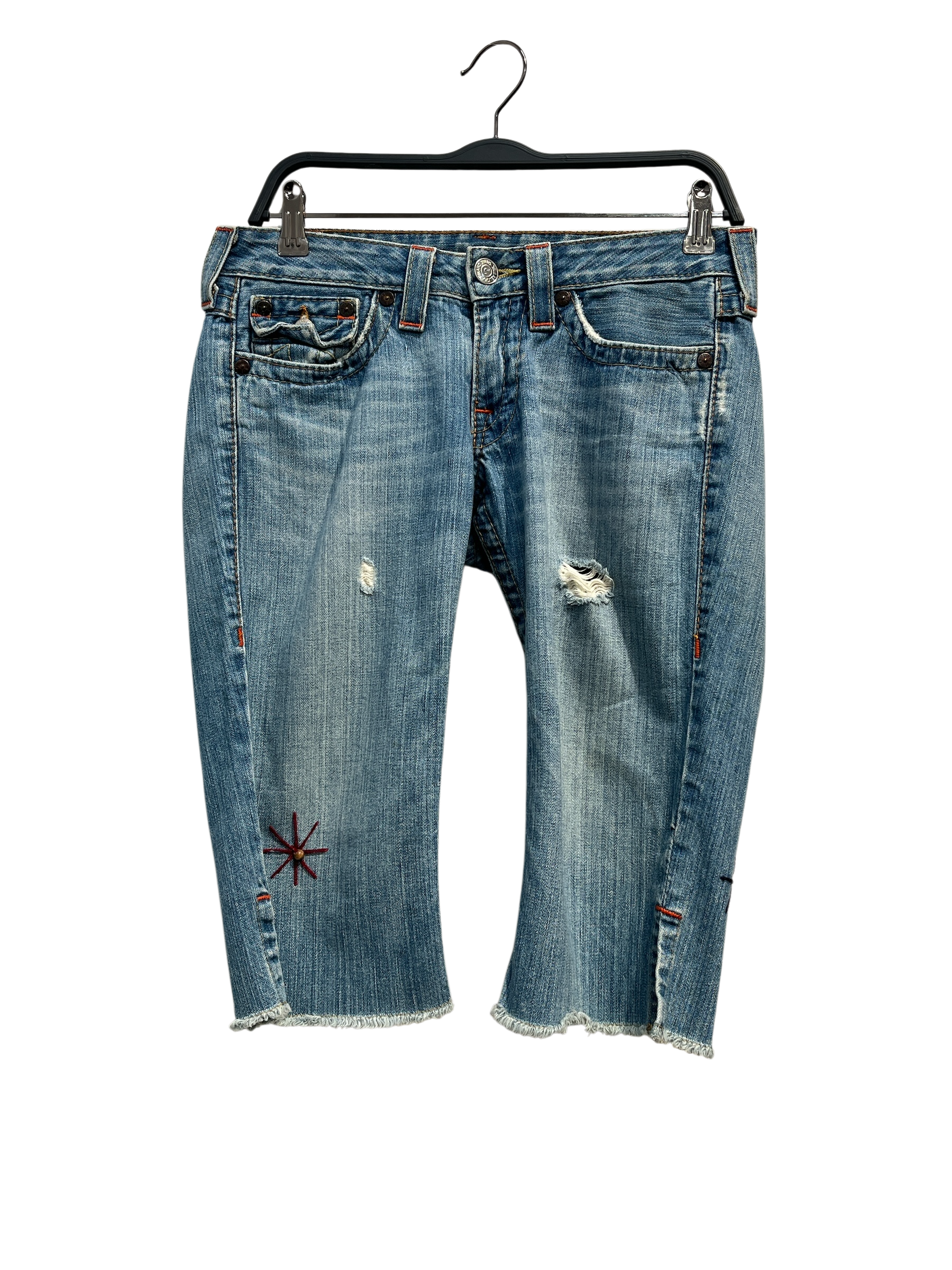 TRUE RELIGION/Shorts/29/Cotton/BLU/BEADED DETAILS ON POCKETS view 1