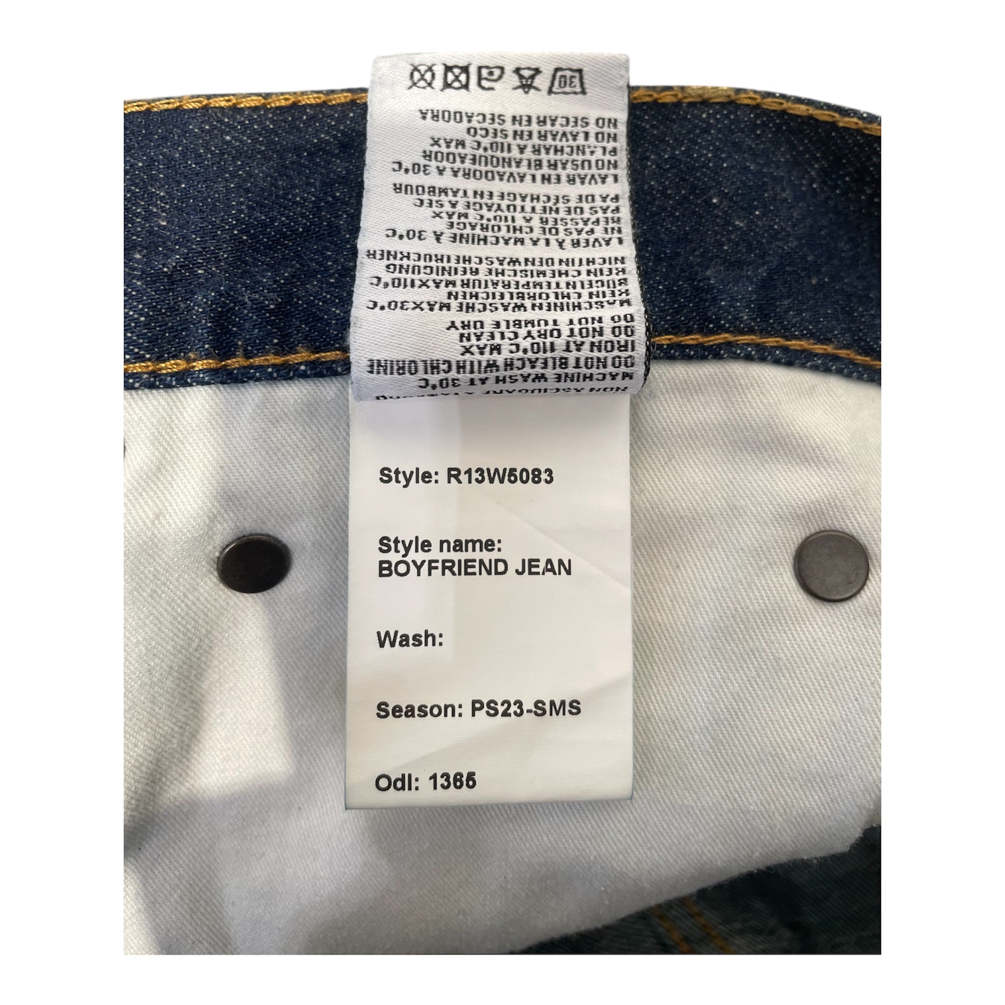 R13/Straight Pants/27/Denim/GLD/gold waxed view 4
