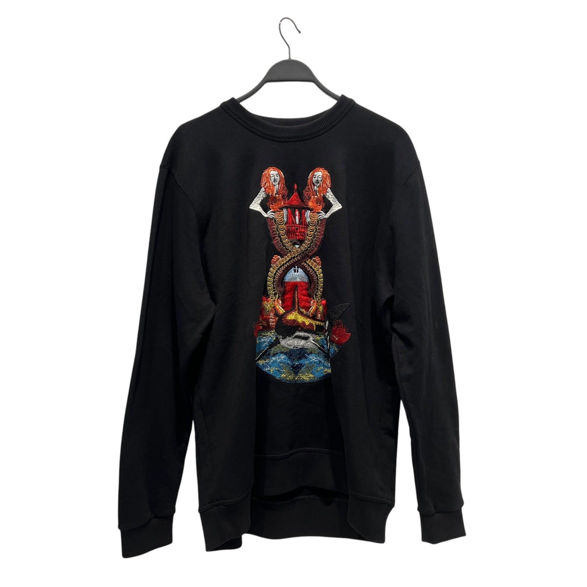 BURBERRY LONDON/Sweatshirt/XL/Graphic/Cotton/BLK/EMBROIDERED MERMAIDS view 1