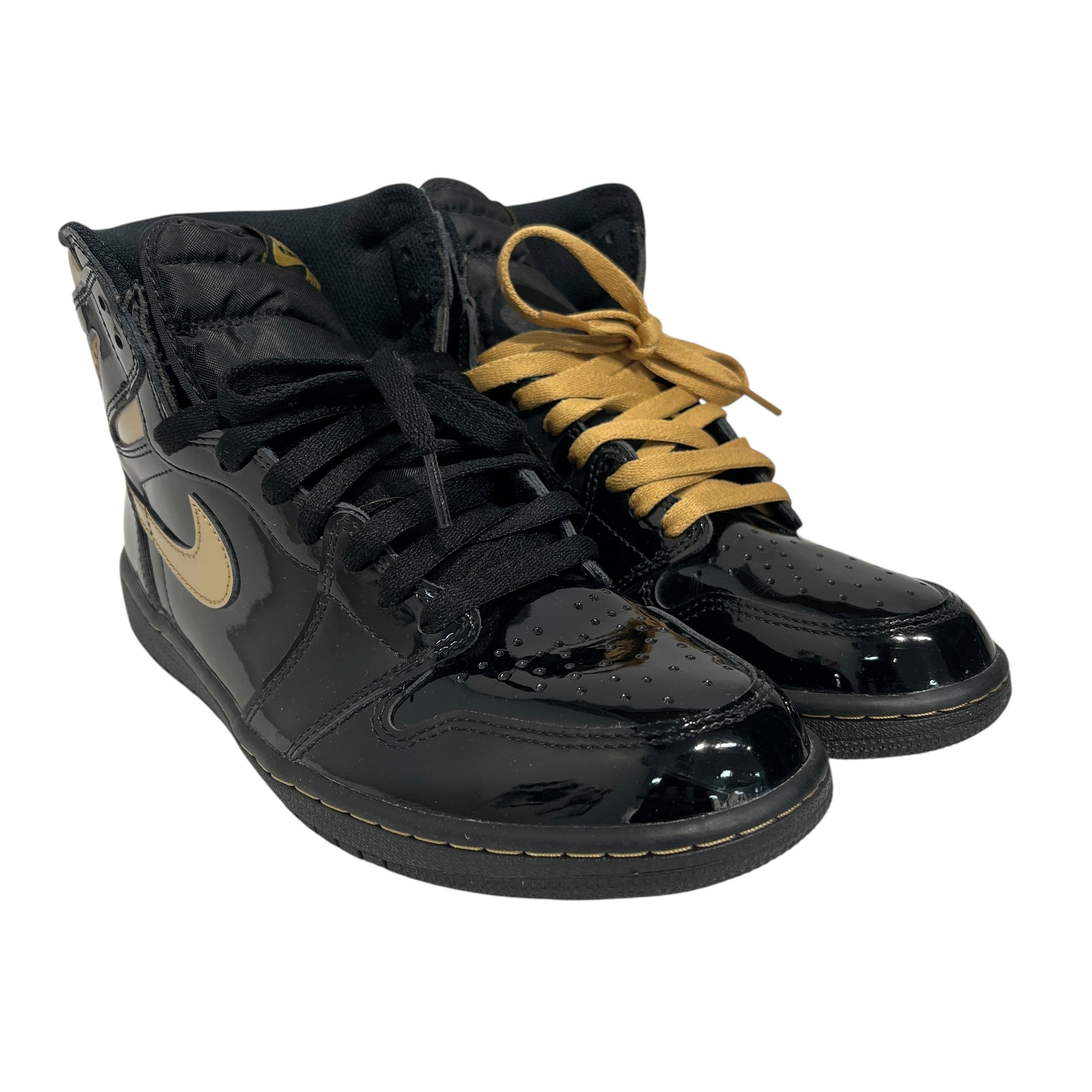 NIKE/Hi-Sneakers/US 9.5/Border/BLK/Jordan 1 Retro Blk/Gold 2020 view 1