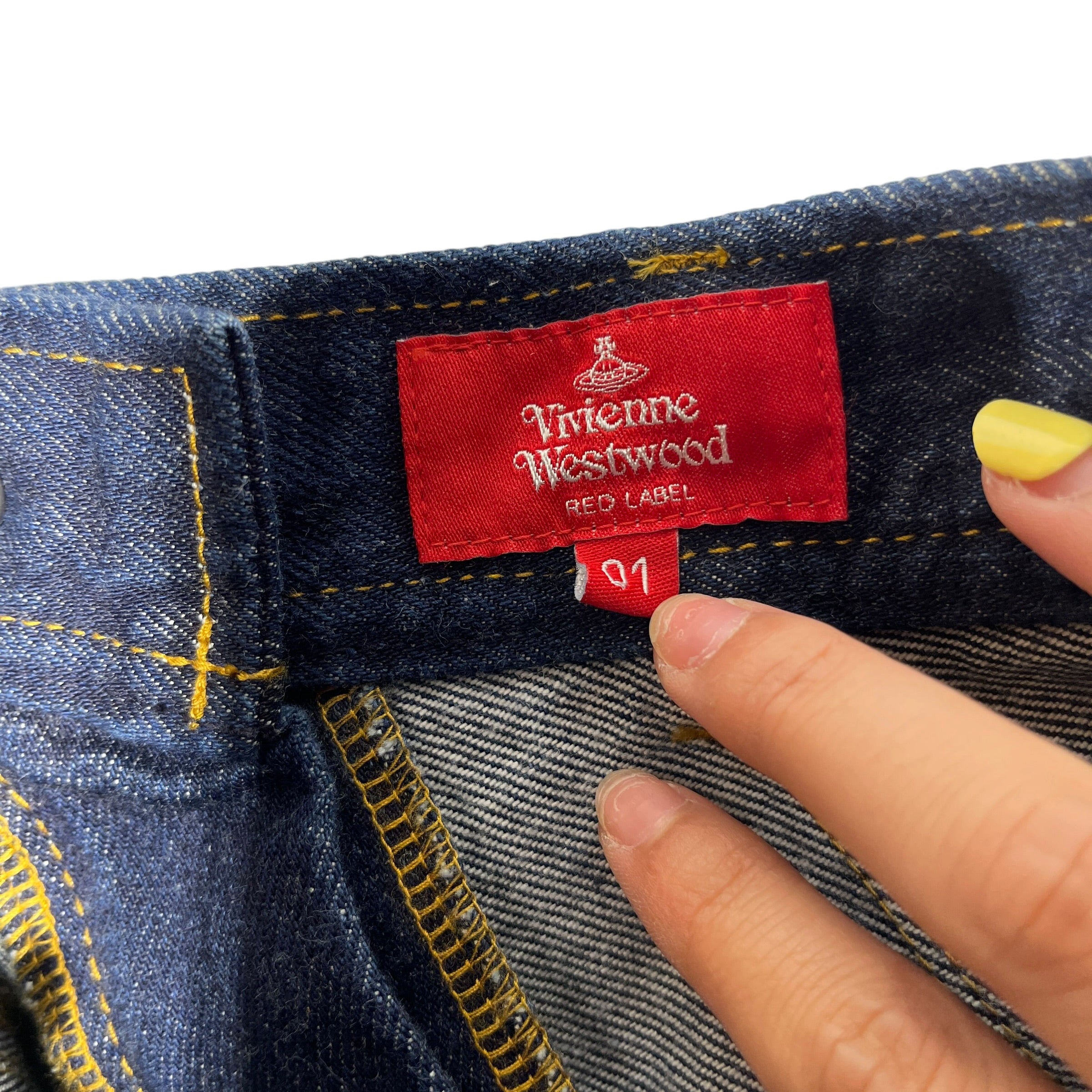Vivienne Westwood RED LABEL/Long Skirt/1/Denim/NVY/gold stitch skirt view 4