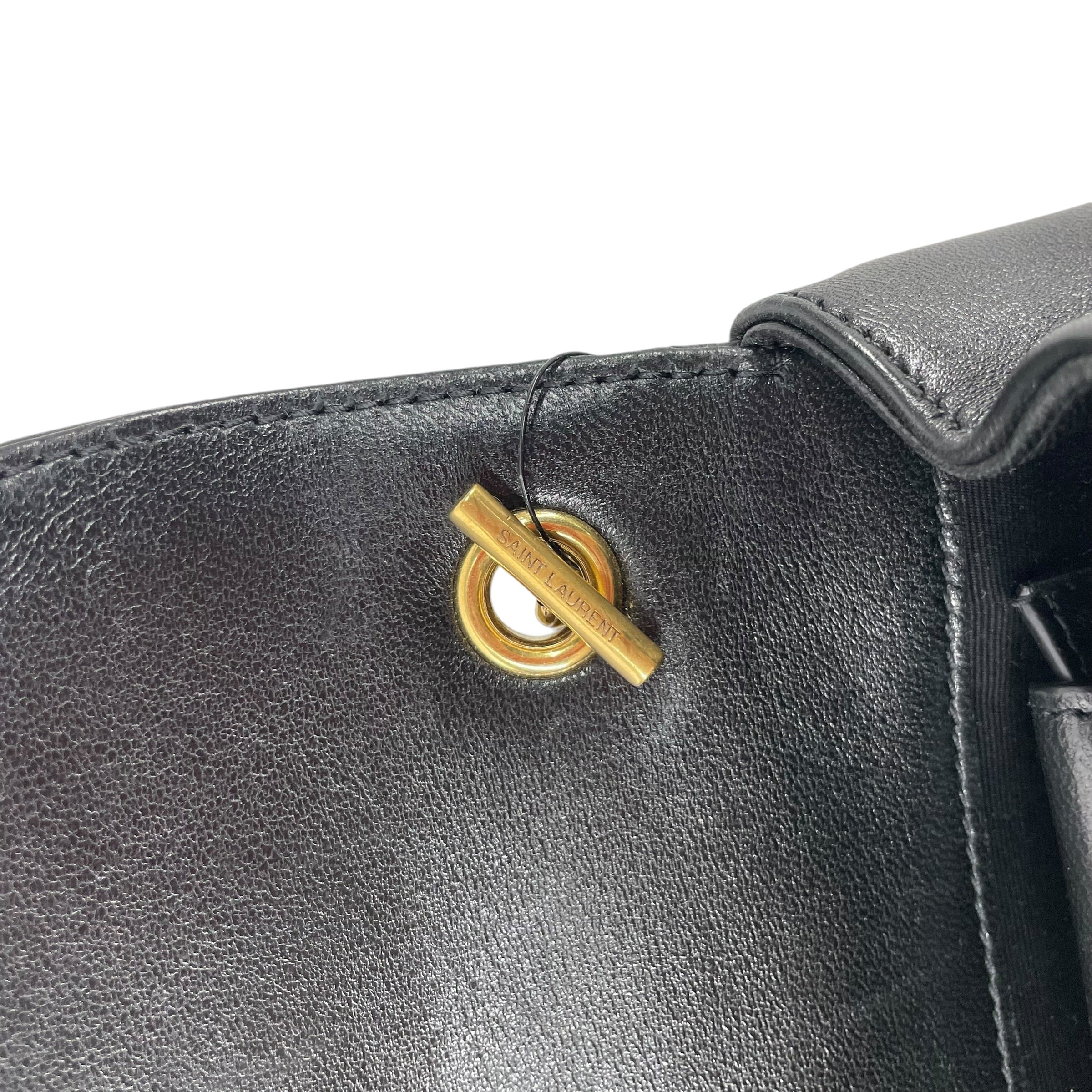 SAINT LAURENT/Cross Body Bag/Leather/BLK/GLD HRDWR  POCKT WALLET INSIDE view 7