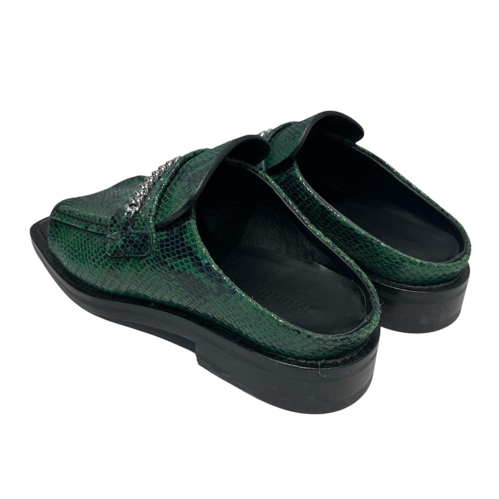 MARTINE ROSE/Low-Sneakers/EU 36/Animal Pattern/Leather/GRN/TOELESSSNAKELOAFERS view 2